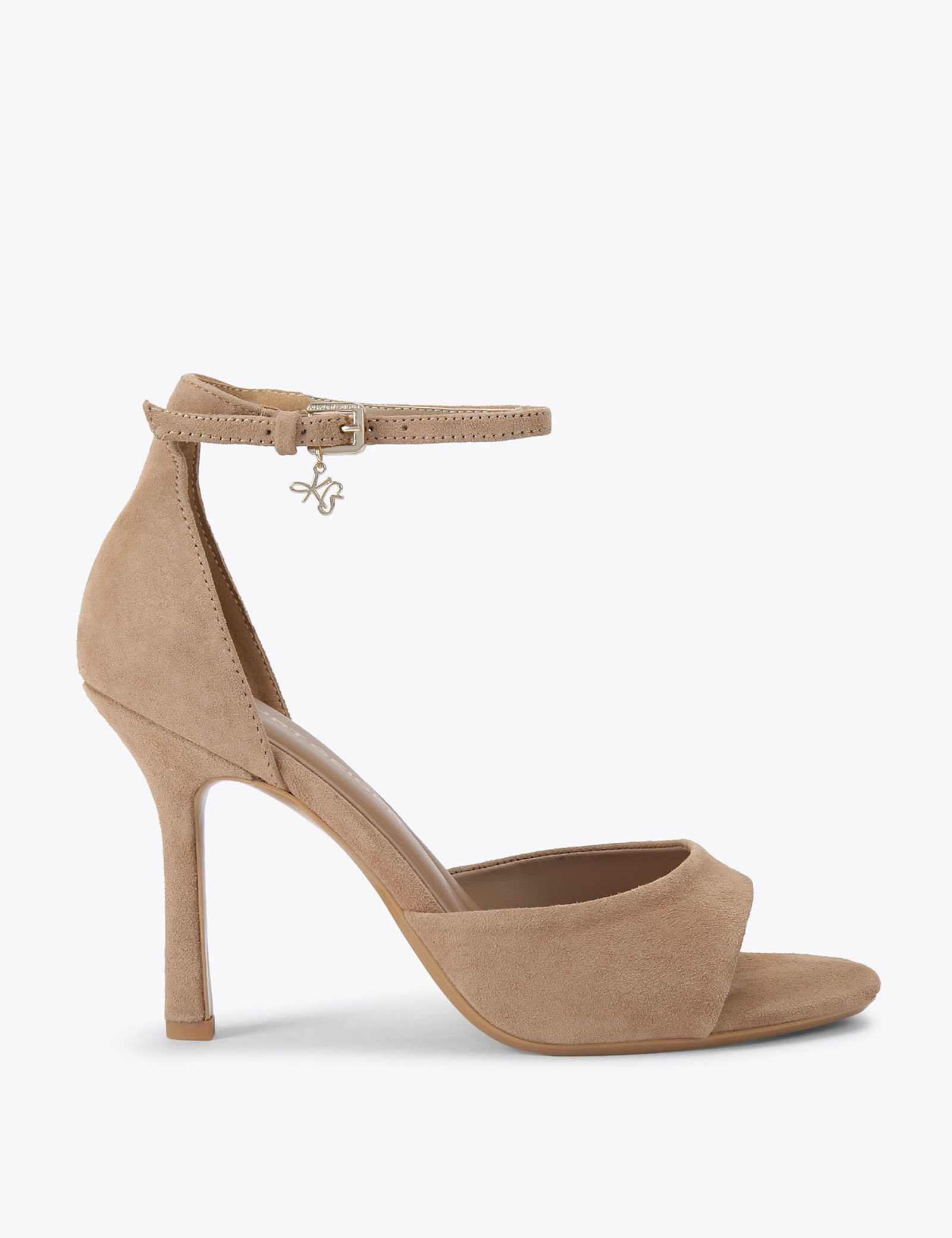 Suede Ankle Strap Stiletto Heel Sandals - image 1