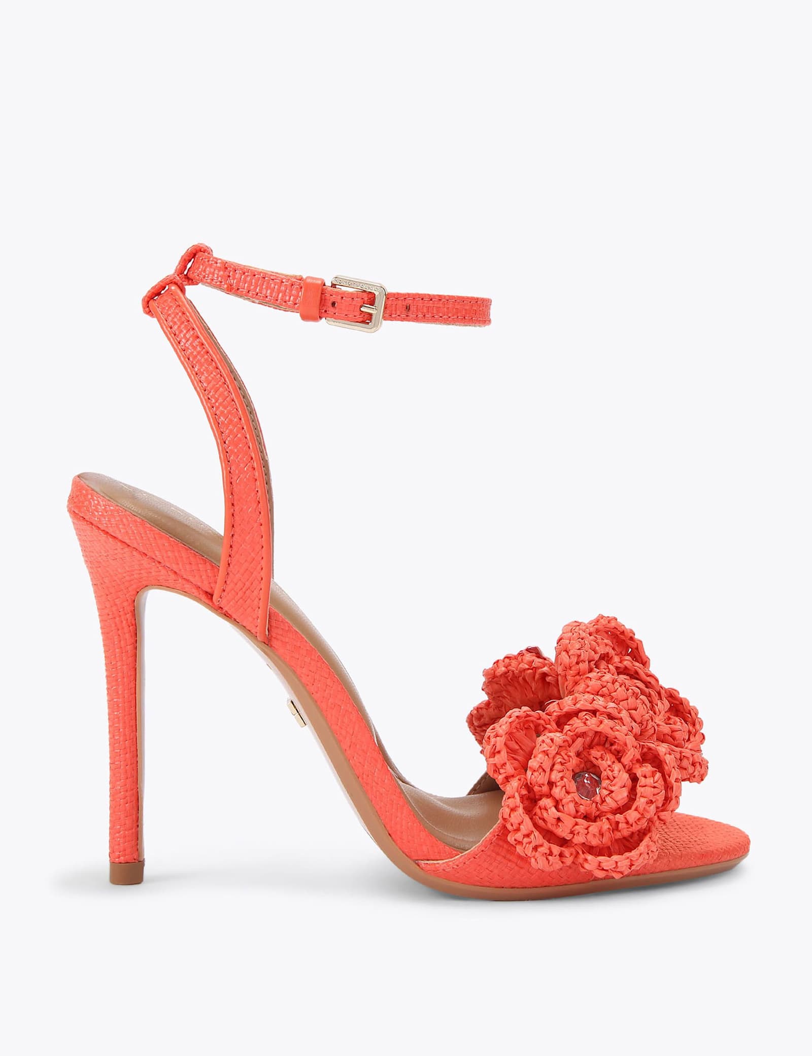 Floral Embroidered Stiletto Heel Sandals - image 1
