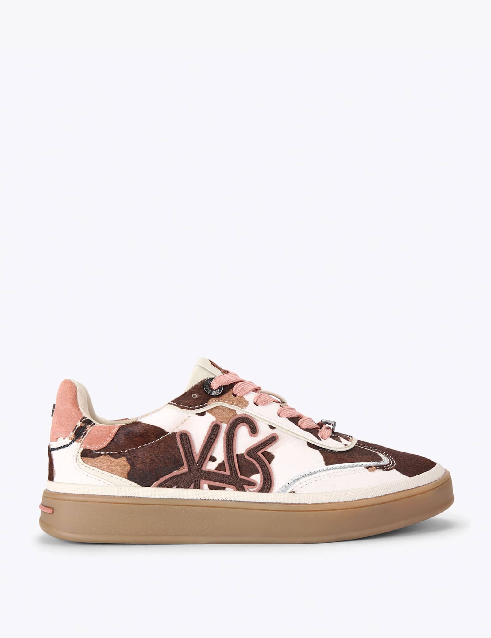 Leather Animal Print Side Detail Trainers - image 1