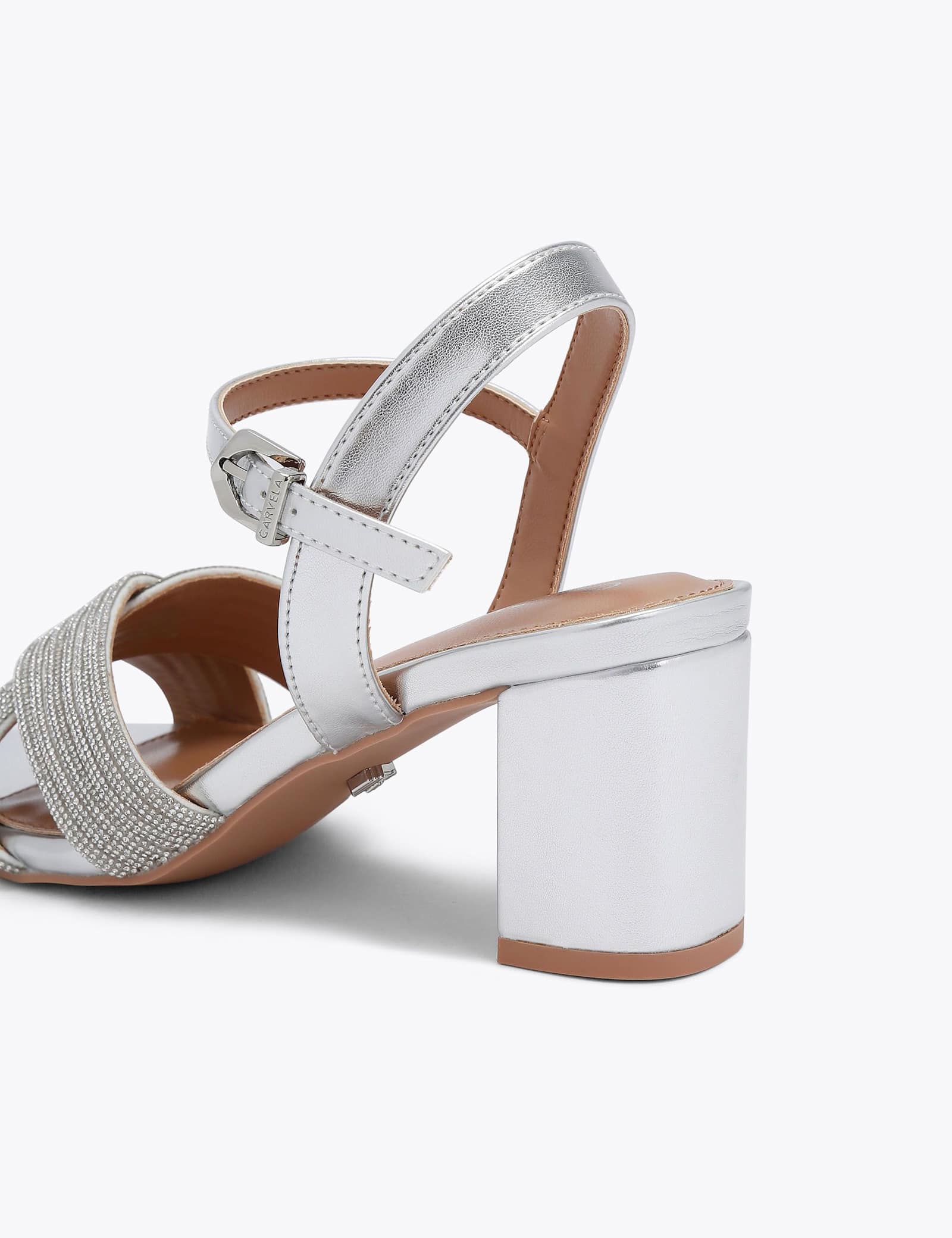 Wide Fit Metallic Sparkle Block Heel Sandals - image 3