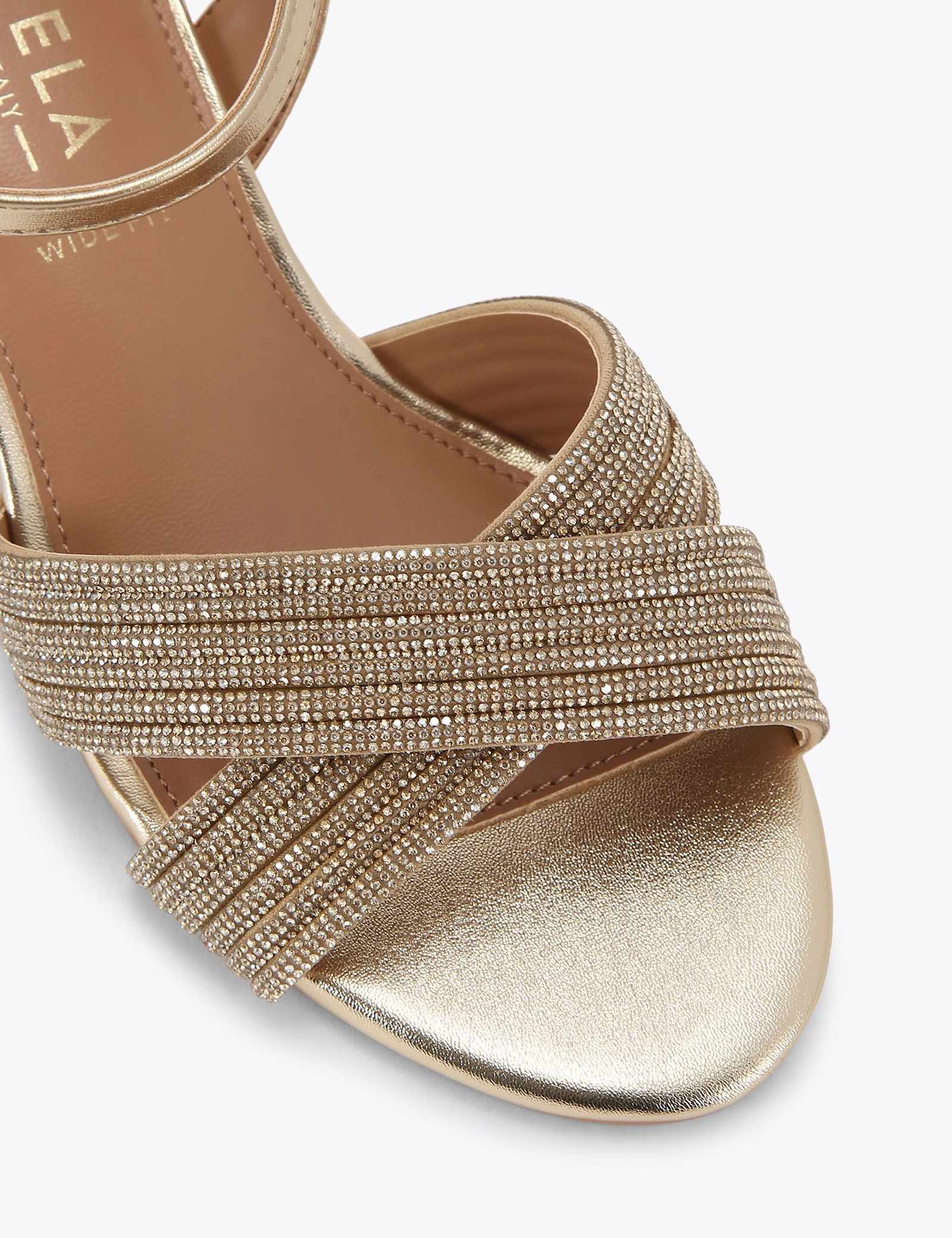 Wide Fit Metallic Sparkle Block Heel Sandals - image 5