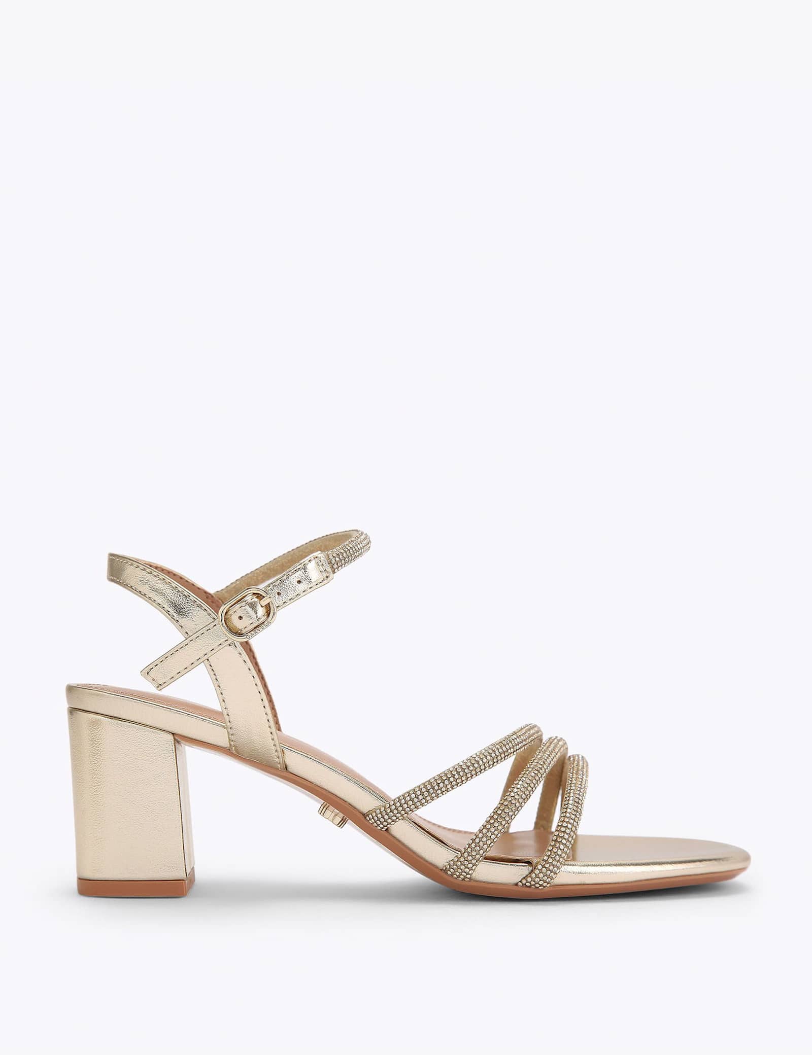 Wide Fit Metallic Sparkle Block Heel Sandals - image 1