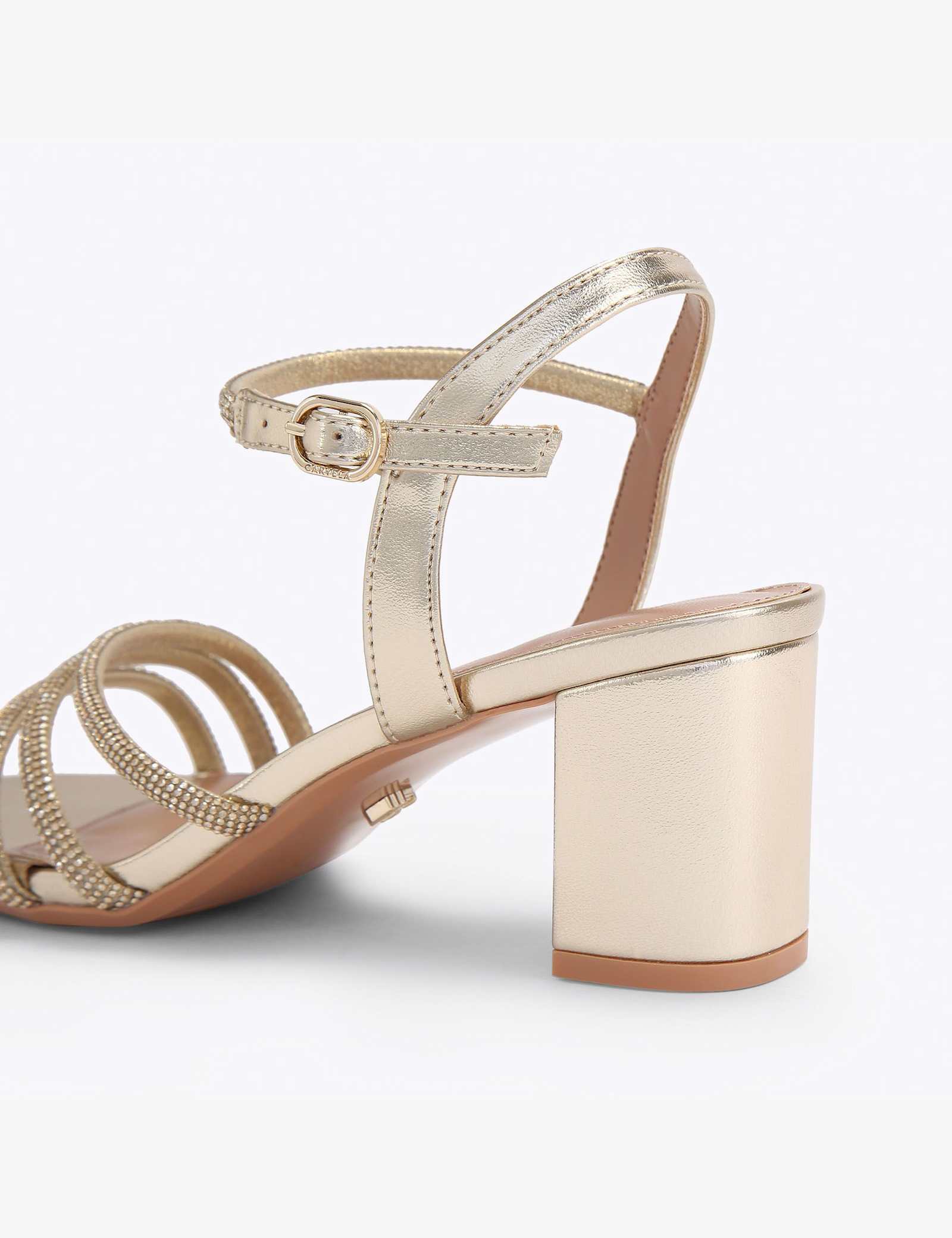 Wide Fit Metallic Sparkle Block Heel Sandals - image 2