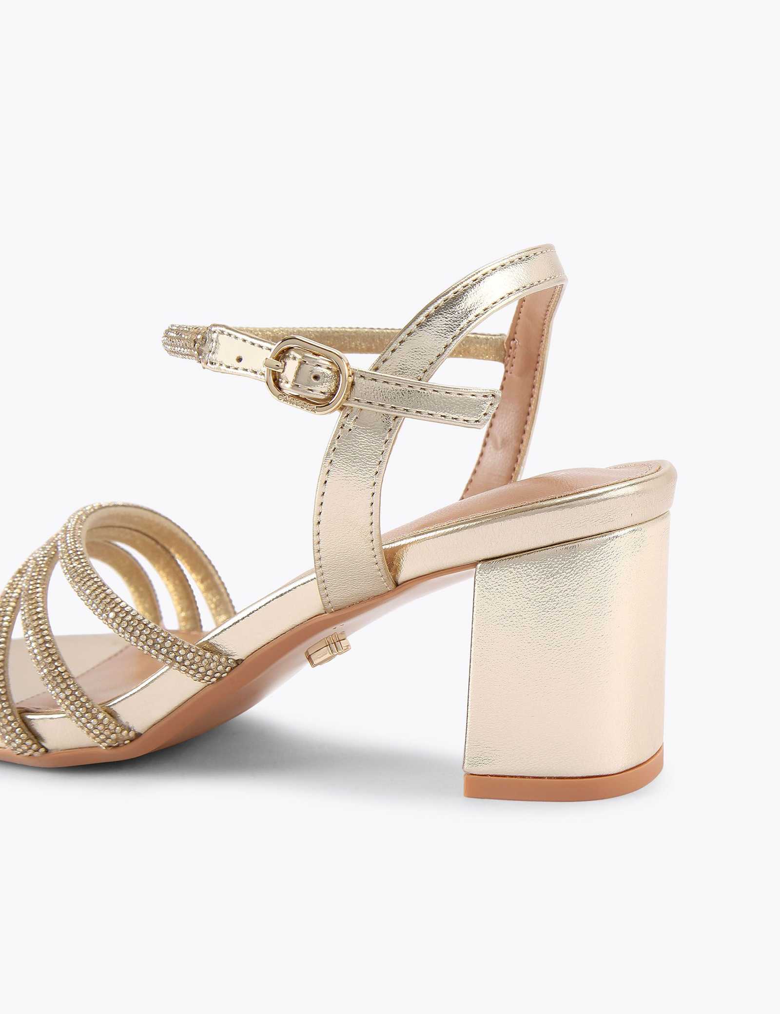 Wide Fit Metallic Sparkle Block Heel Sandals - image 2