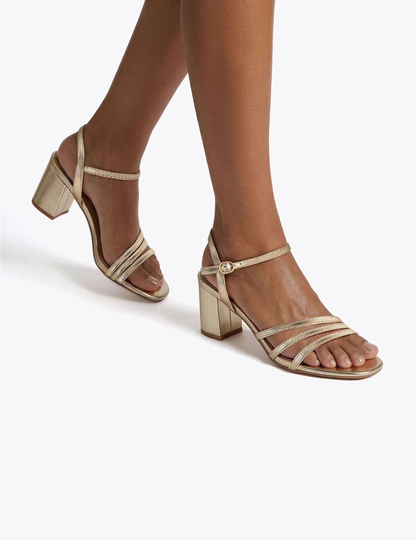 Wide Fit Metallic Block Heel Sandals - image 3