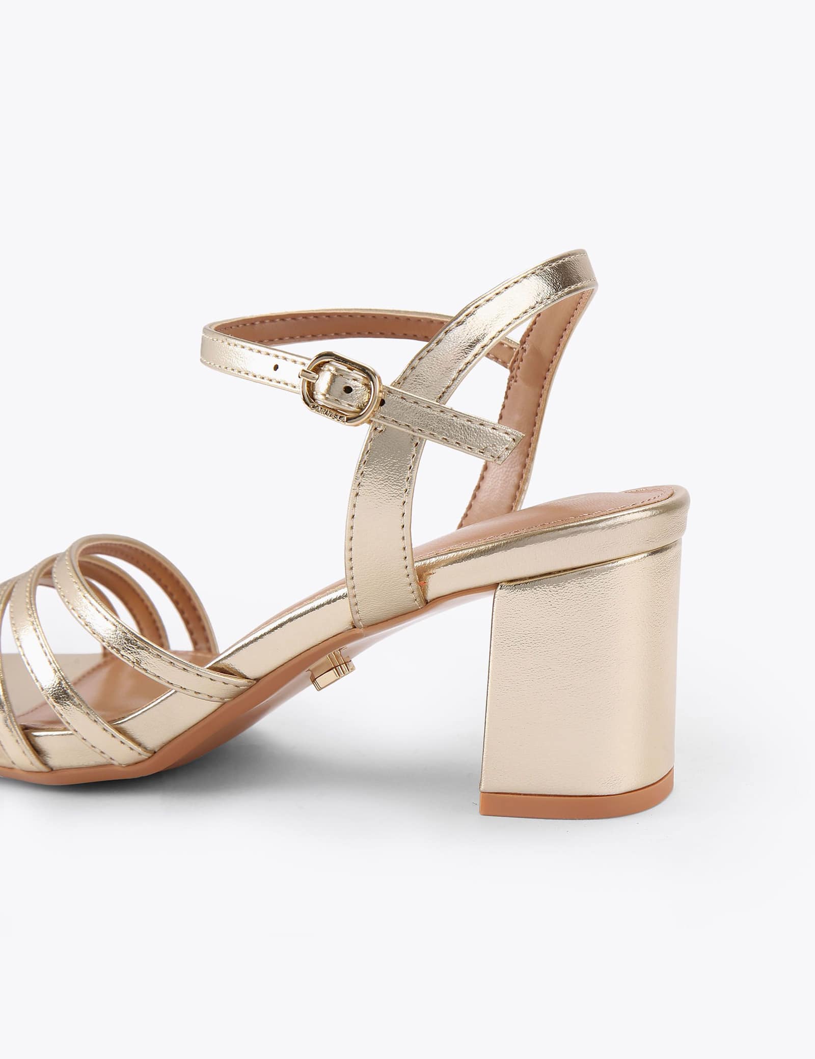 Wide Fit Metallic Block Heel Sandals - image 2