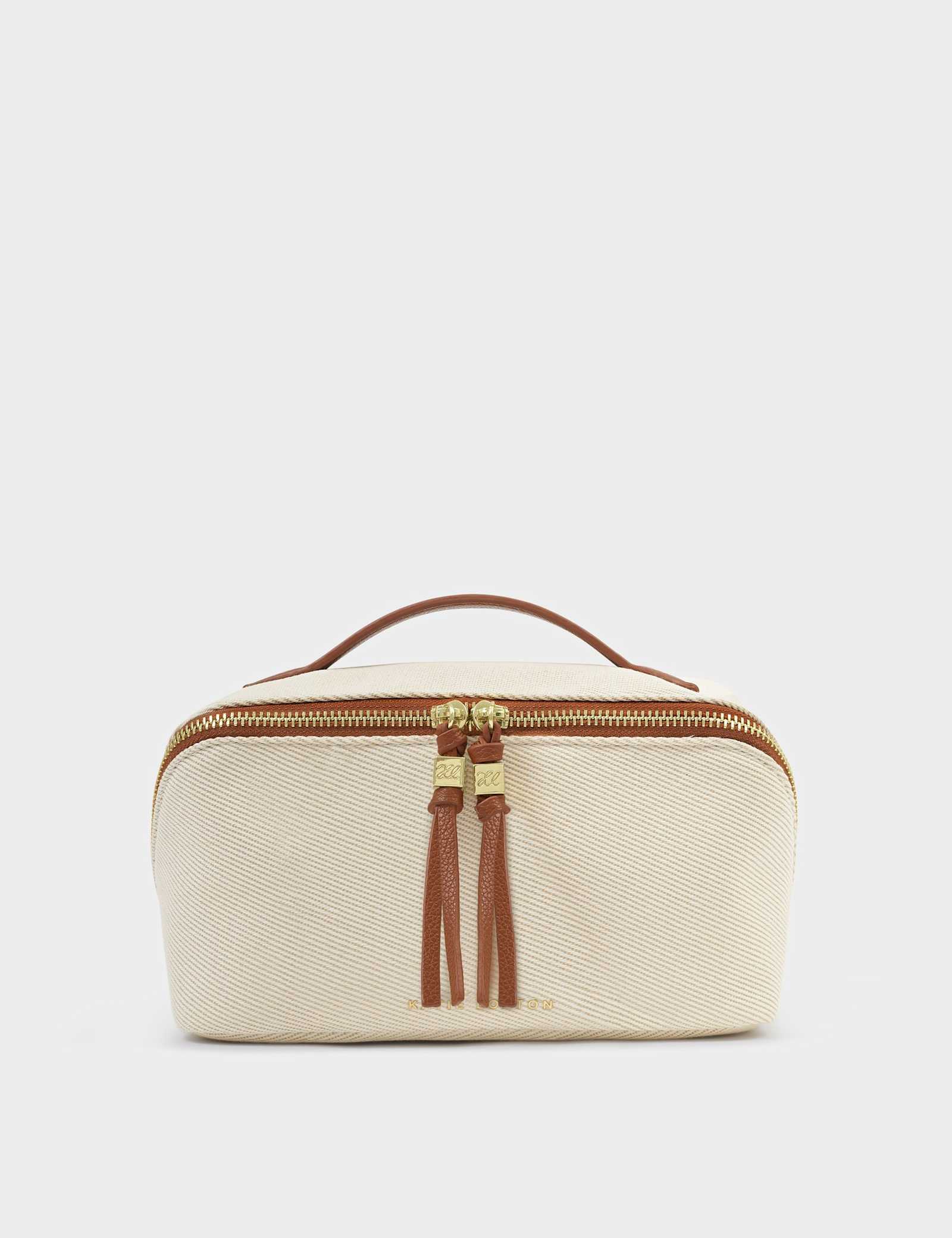 Canvas Woven Structured Make Up Bag - image 1