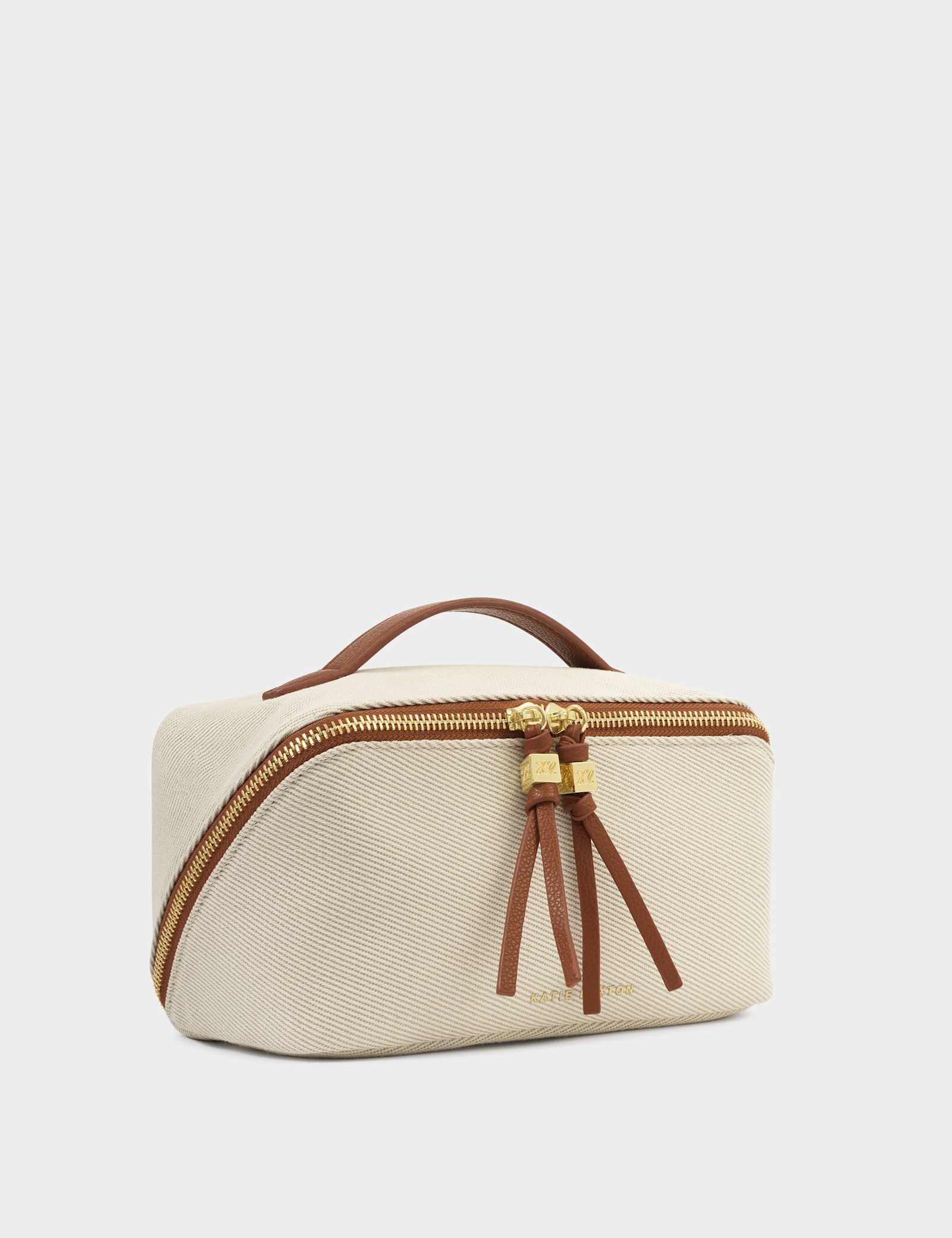 Canvas Woven Structured Make Up Bag - image 5