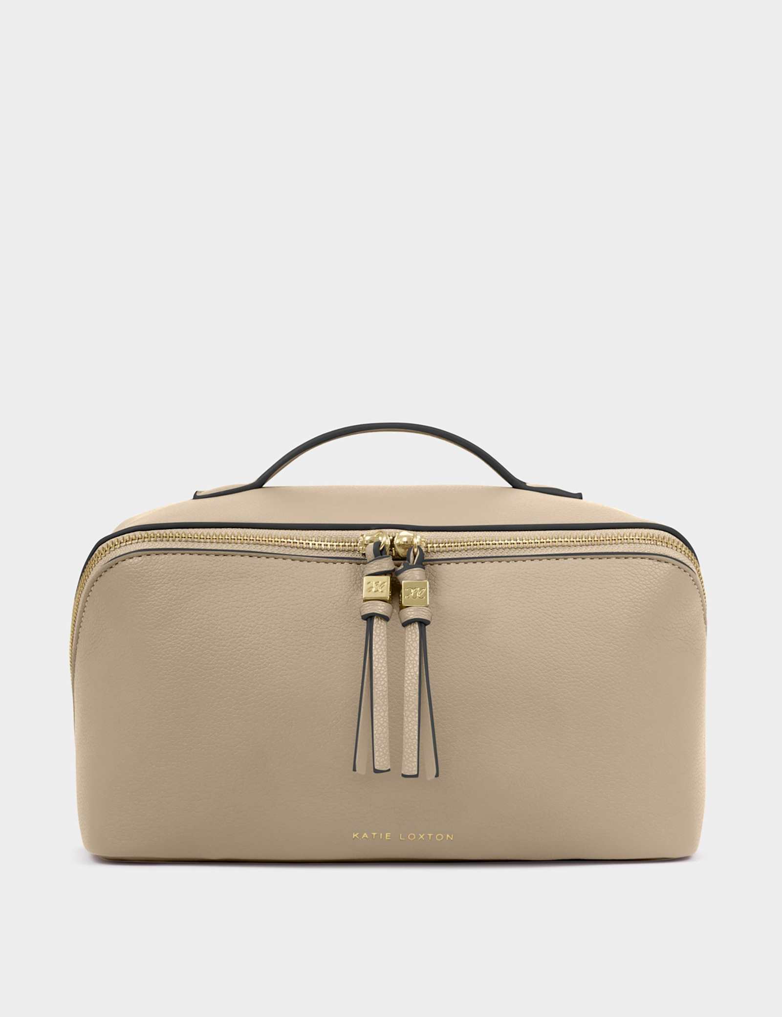 Faux Leather Structured Makeup Bag - image 1
