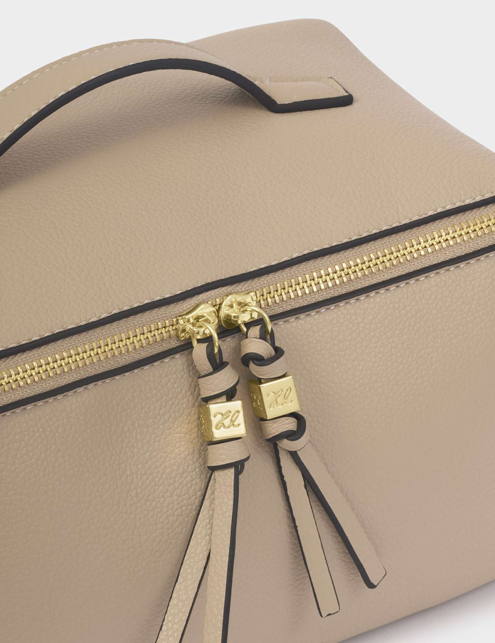 Faux Leather Structured Makeup Bag - image 3