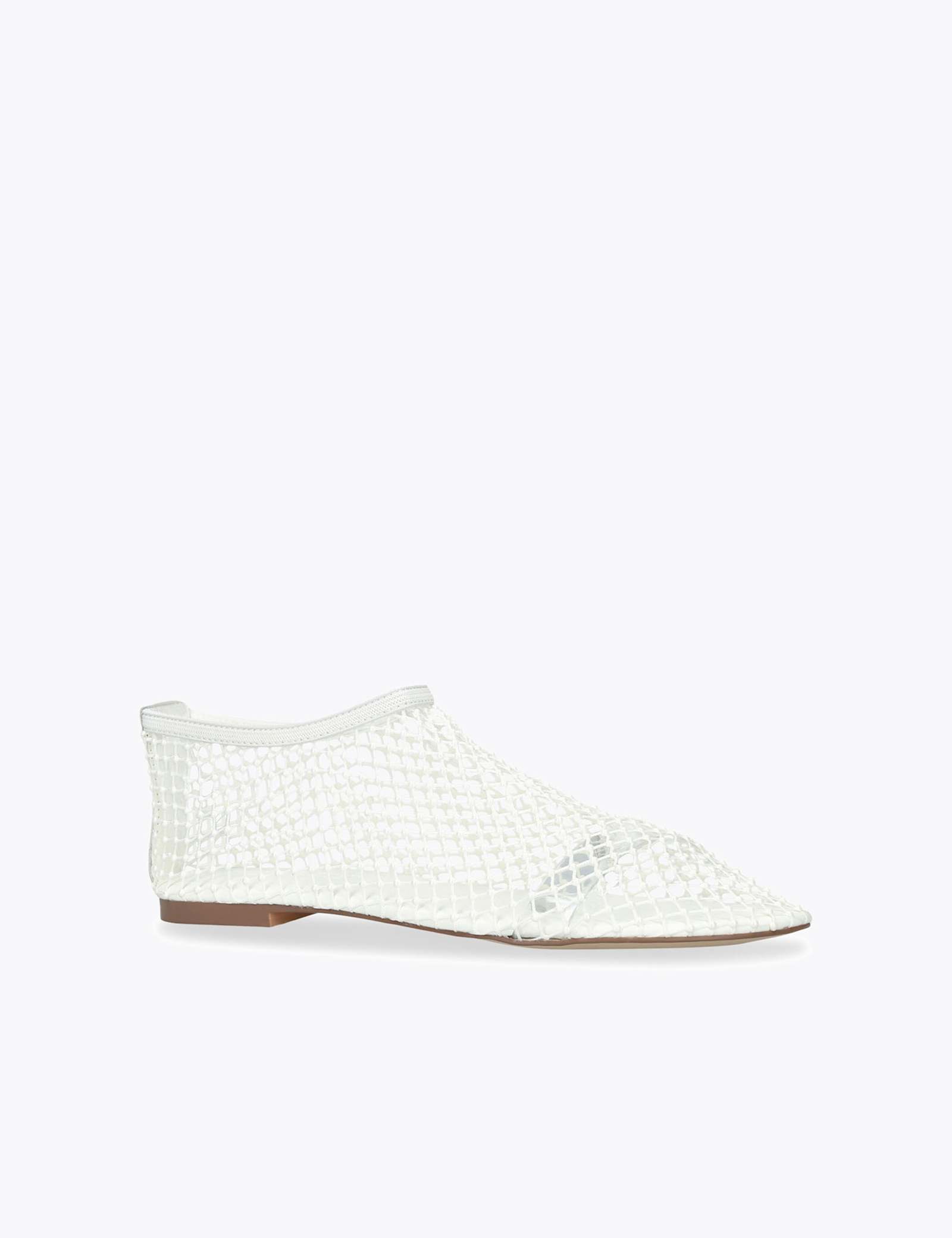 Leather Pearl Mesh Ballet Pumps - image 4