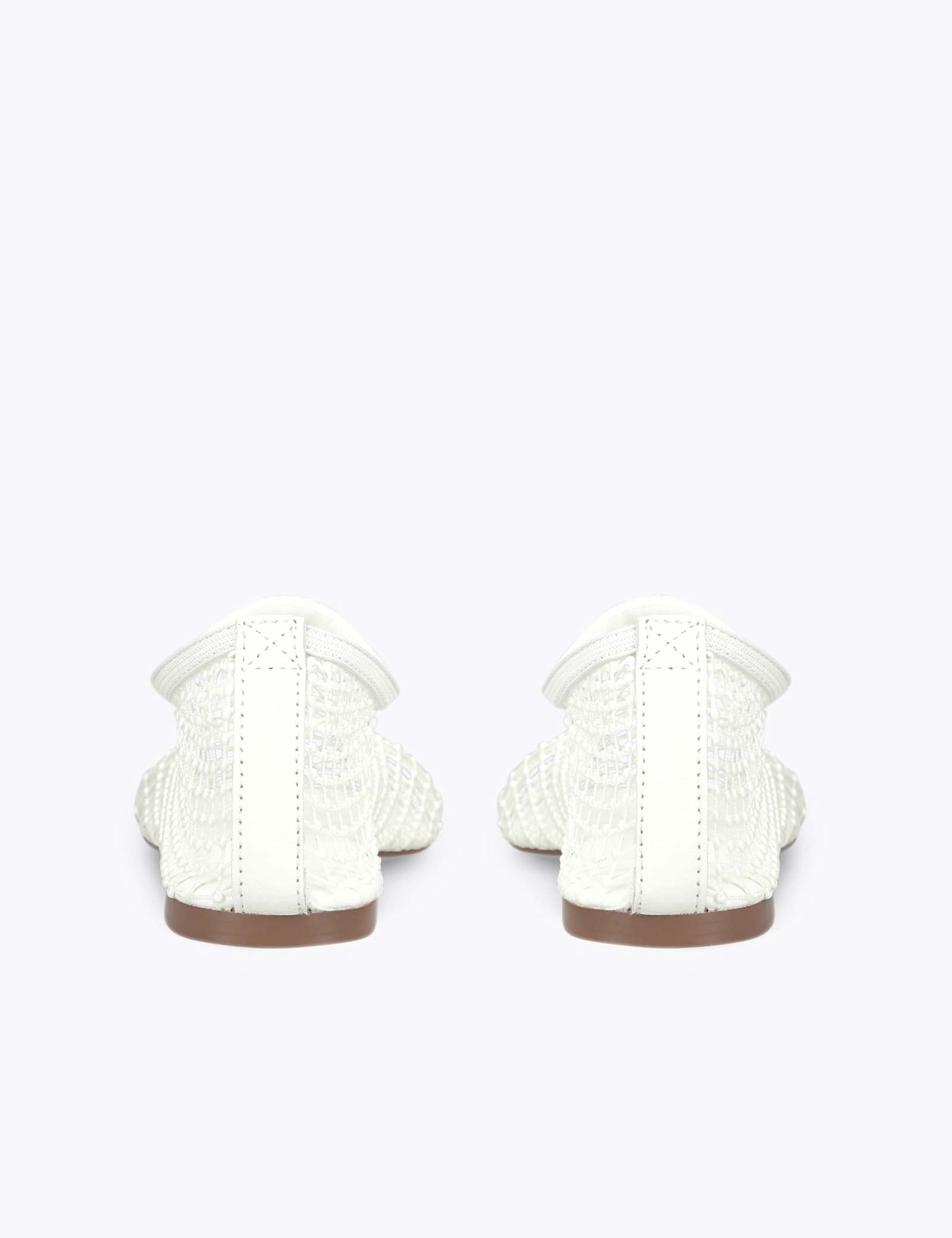 Leather Pearl Mesh Ballet Pumps - image 2