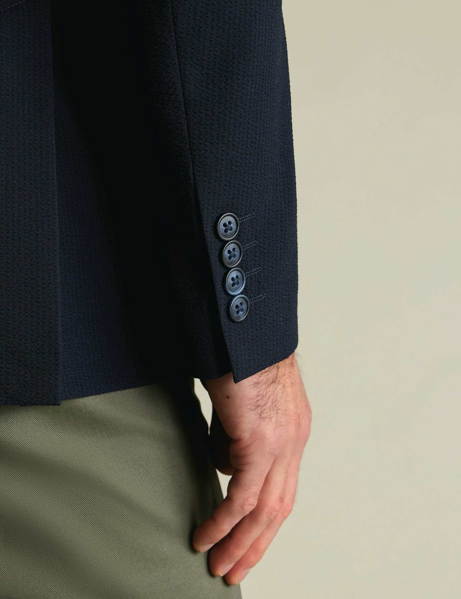 Slim Fit Seersucker Single Breasted Jacket - image 2