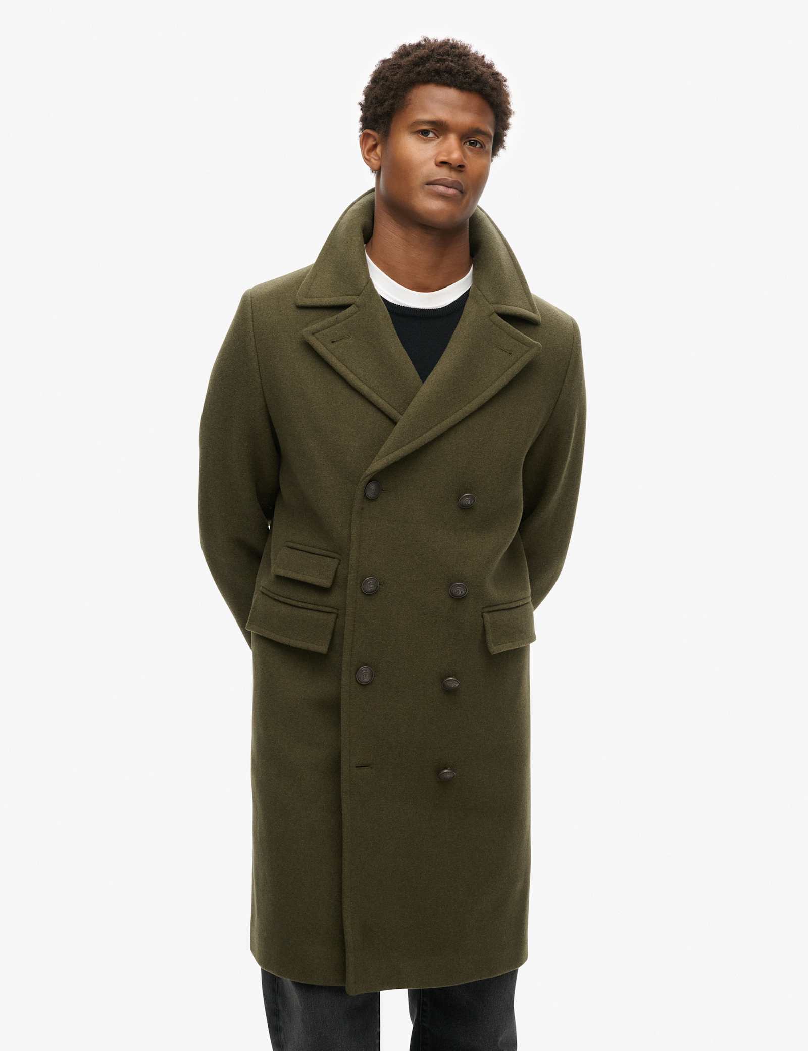 Wool Rich Double Breasted Trench Coat - image 2