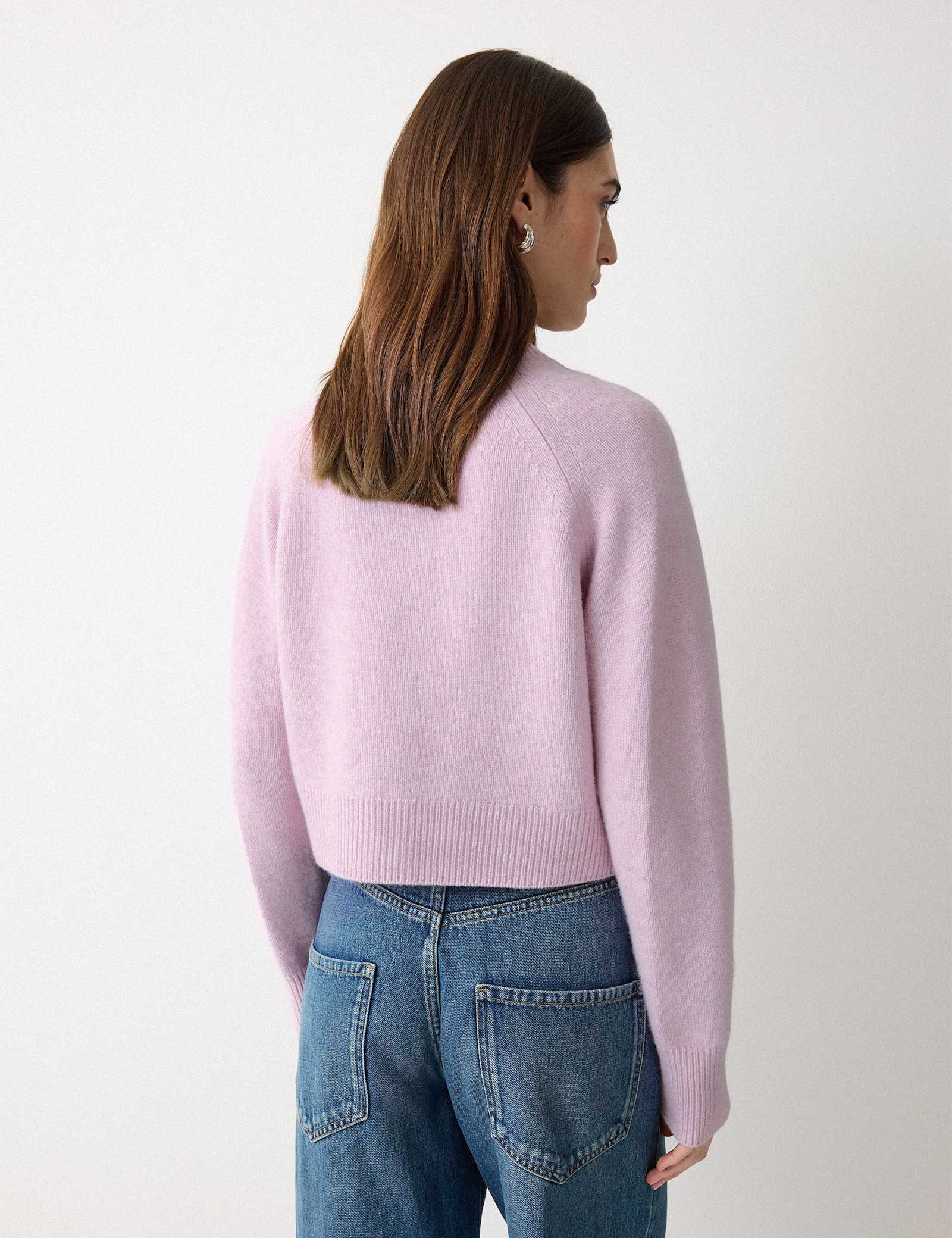 Pure Wool Crew Neck Cropped Cardigan - image 4