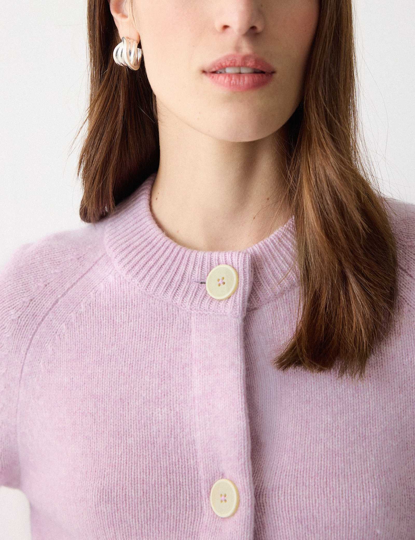 Pure Wool Crew Neck Cropped Cardigan - image 3