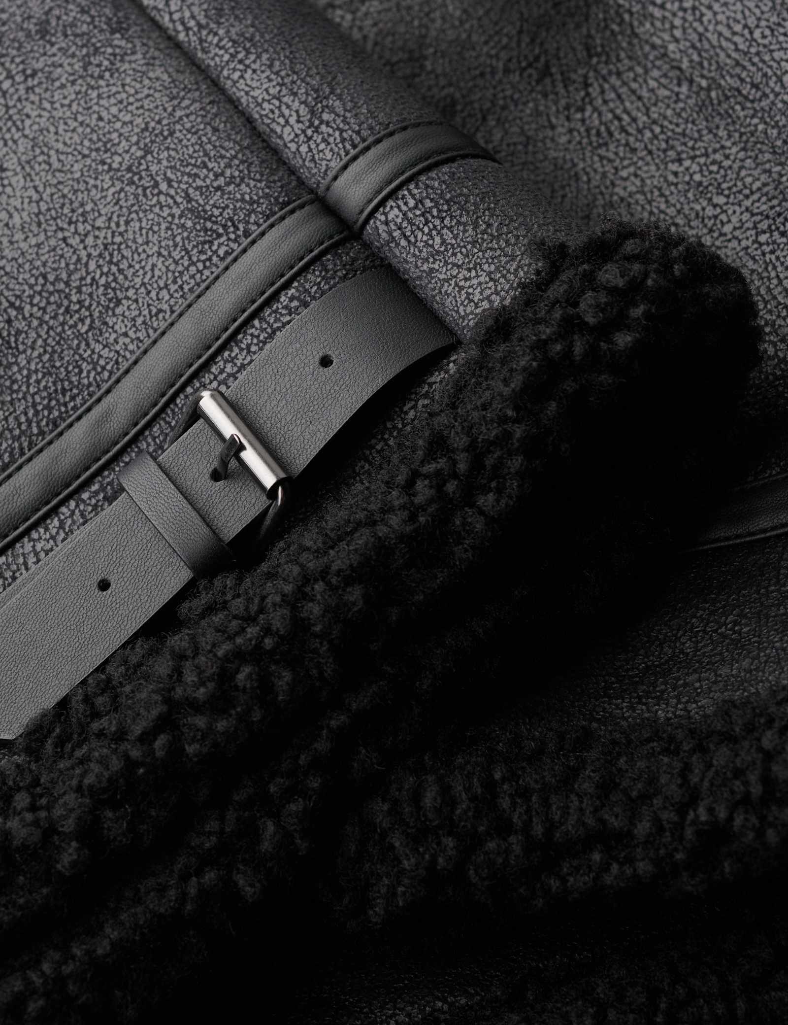 Faux Shearling Aviator Jacket - image 4