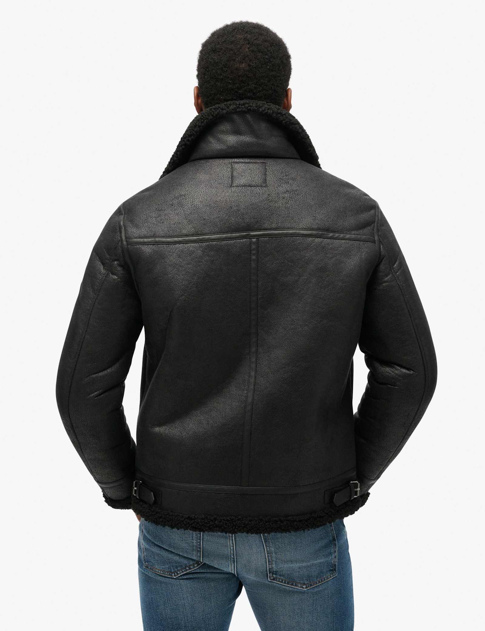 Faux Shearling Aviator Jacket - image 3