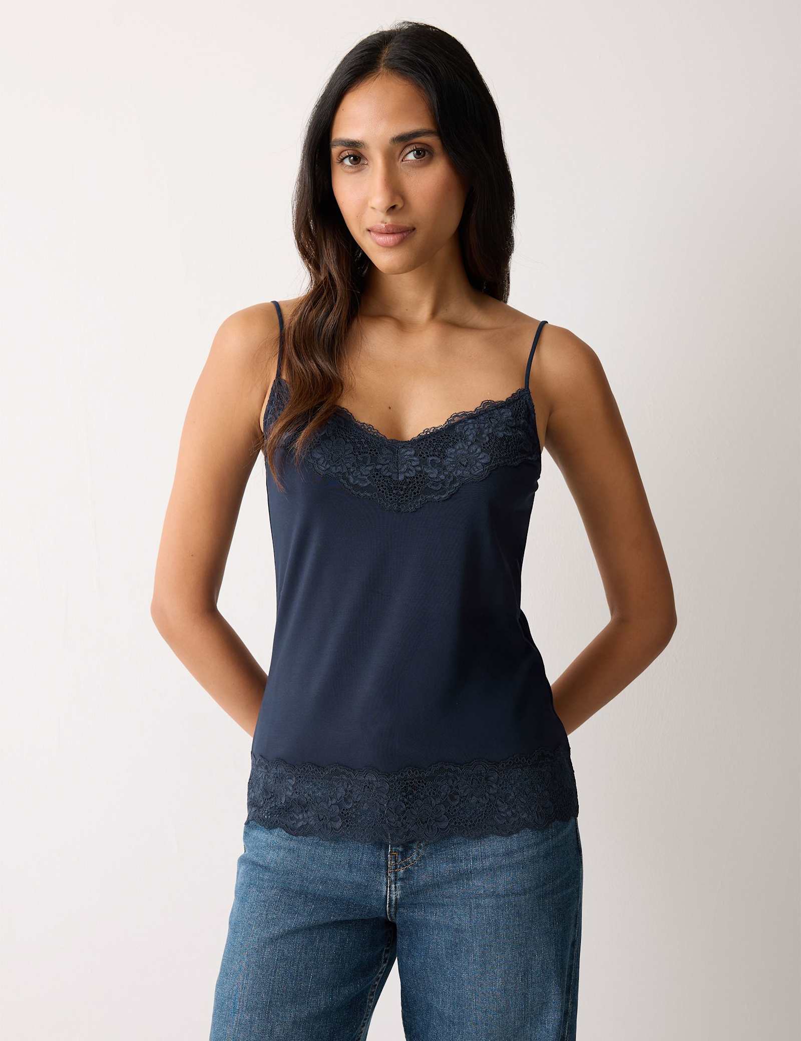 Modal Rich V-Neck Lace Vest - image 3