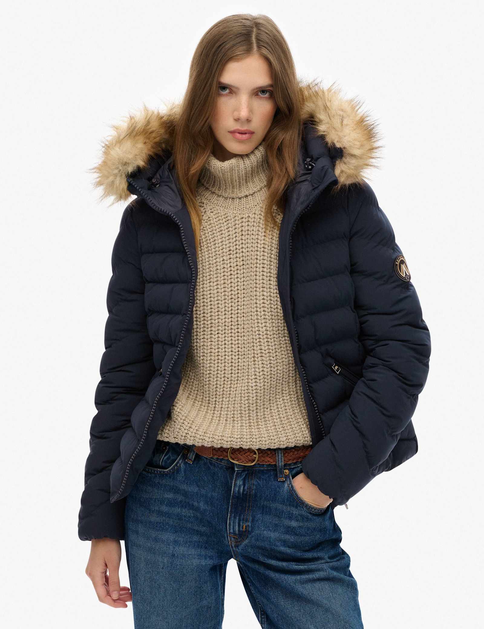 Hooded Funnel Neck Puffer Jacket - image 2