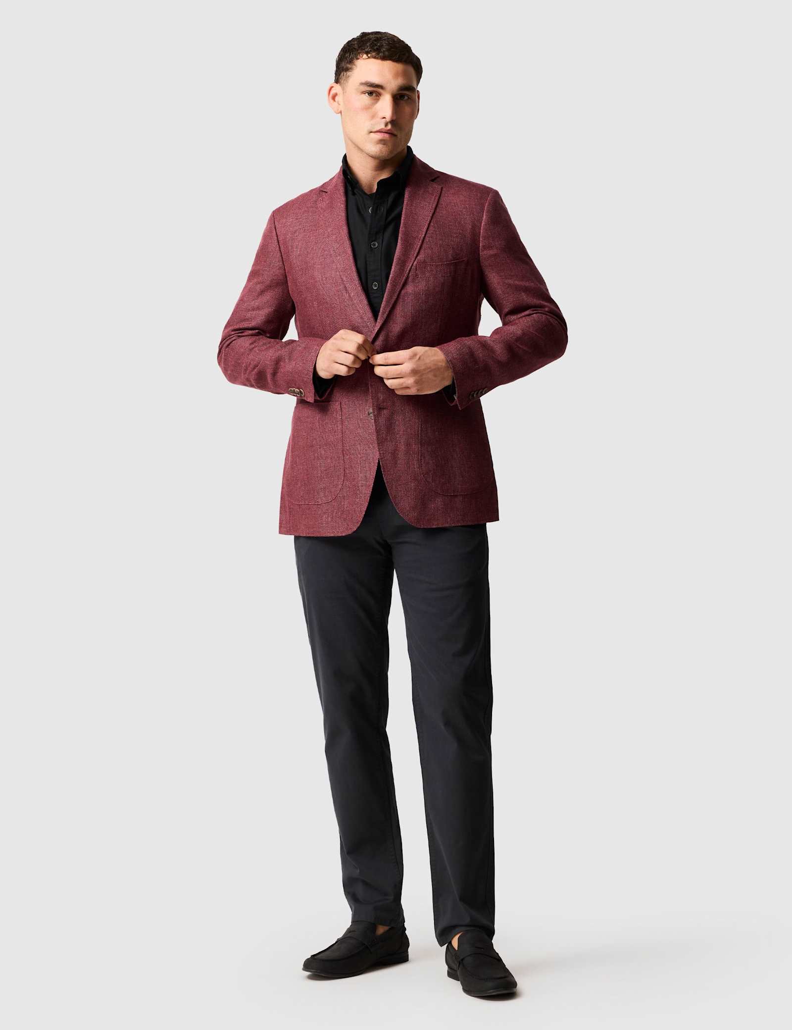 Regular Fit Linen Rich Textured Blazer - image 4