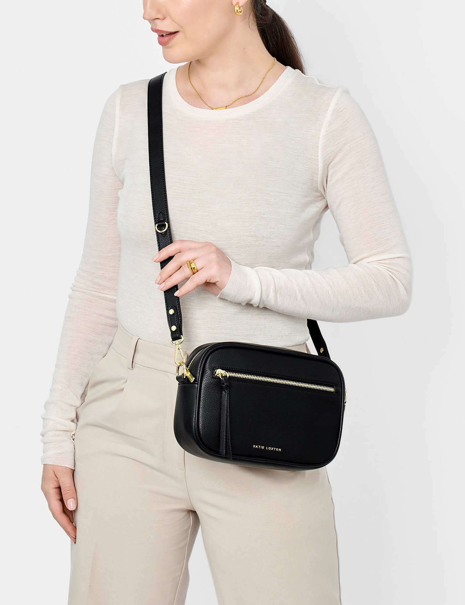 Faux Leather Metallic Cross Body Bag - image 1