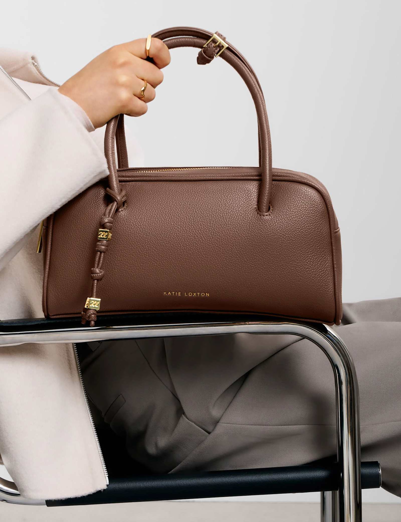 Faux Leather Bowler Bag - image 2