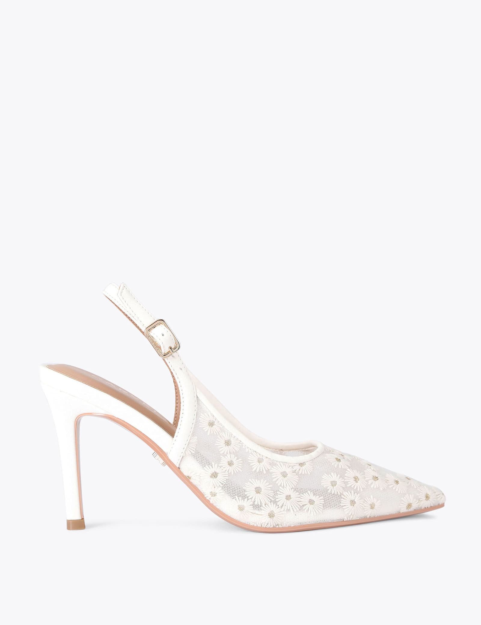 Mesh Daisy Stilletto Heel Slingbacks - image 1