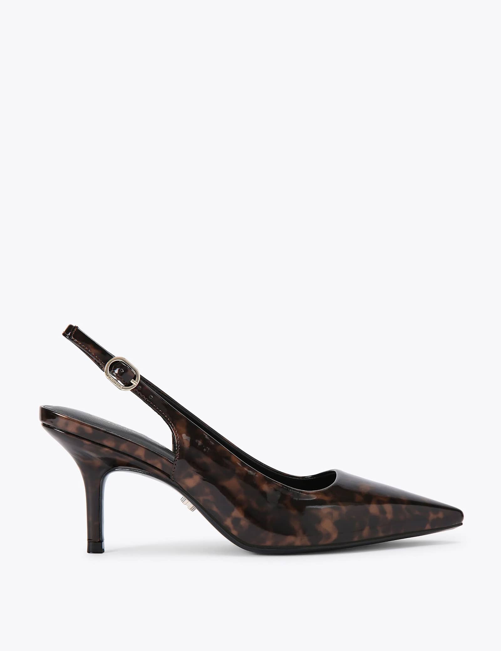 Patent Animal Print Stiletto Heel Slingbacks - image 1