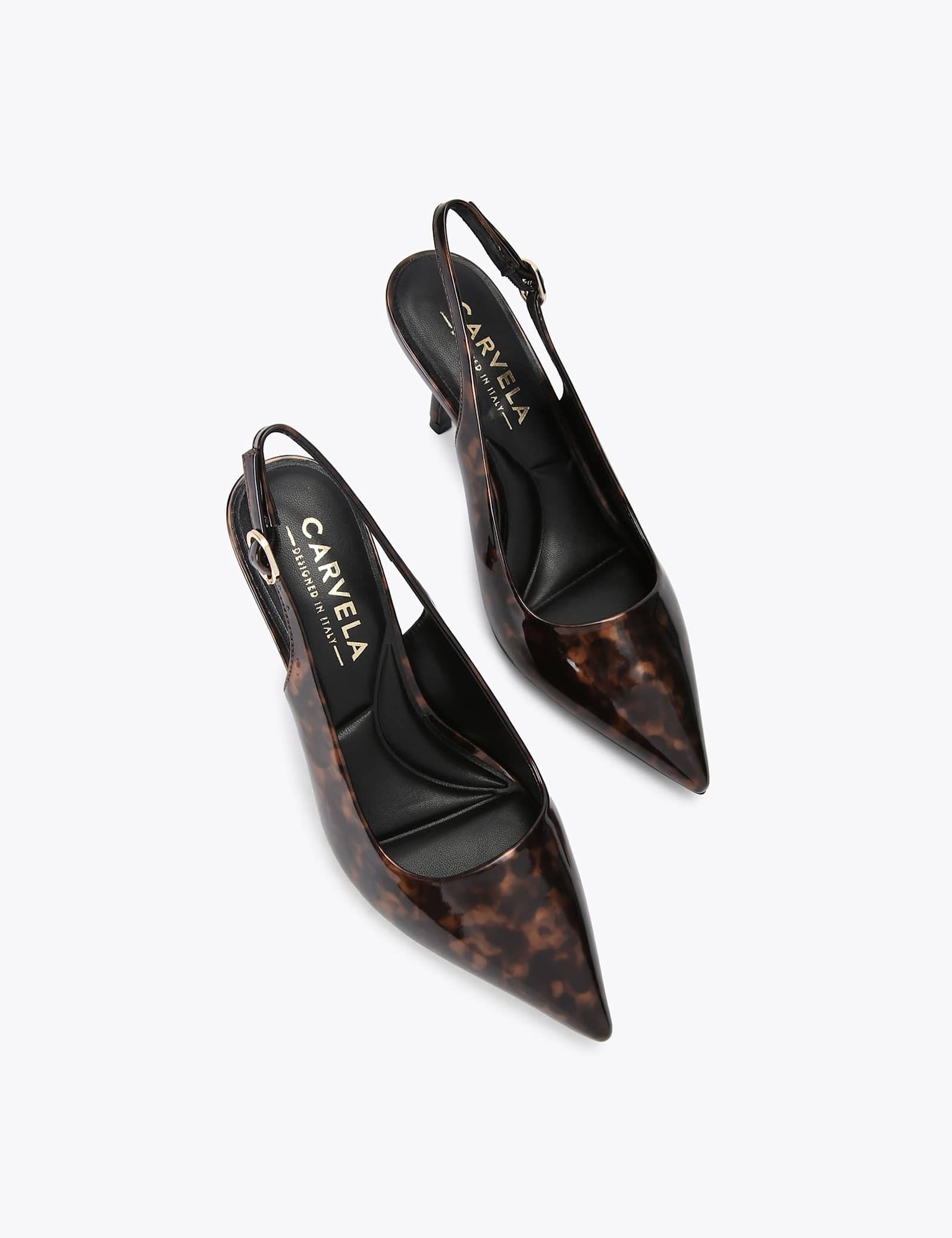 Patent Animal Print Stiletto Heel Slingbacks - image 4