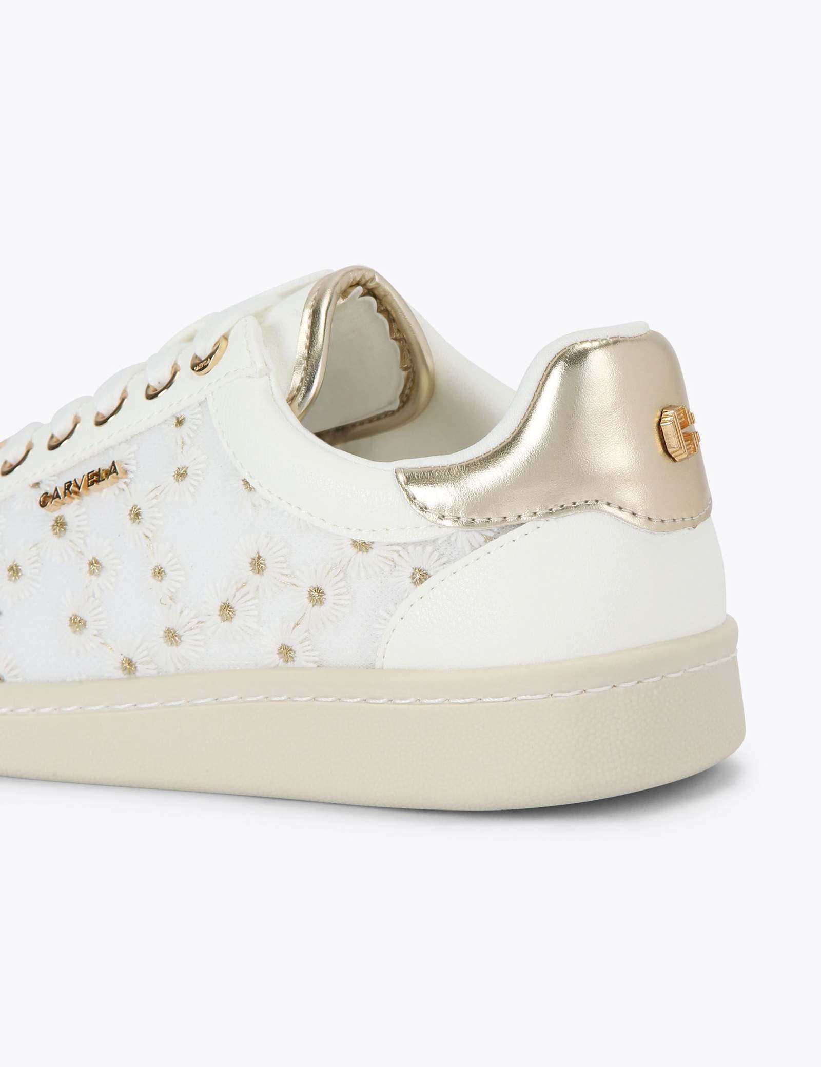 Lace Up Flower Embroidered Trainers - image 4