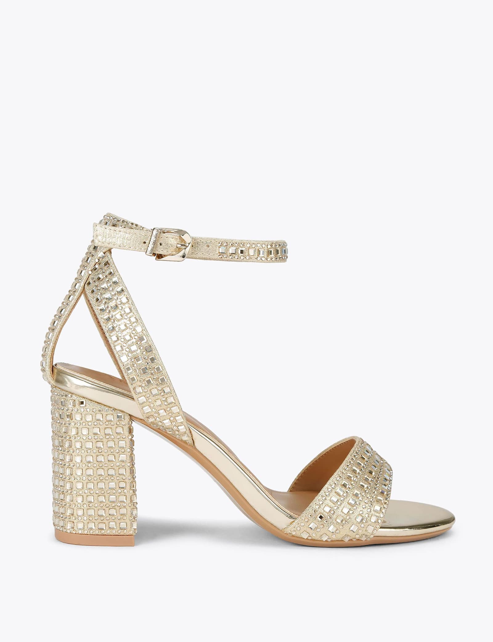 Wide Fit Metallic Block Heel Sandals - image 1
