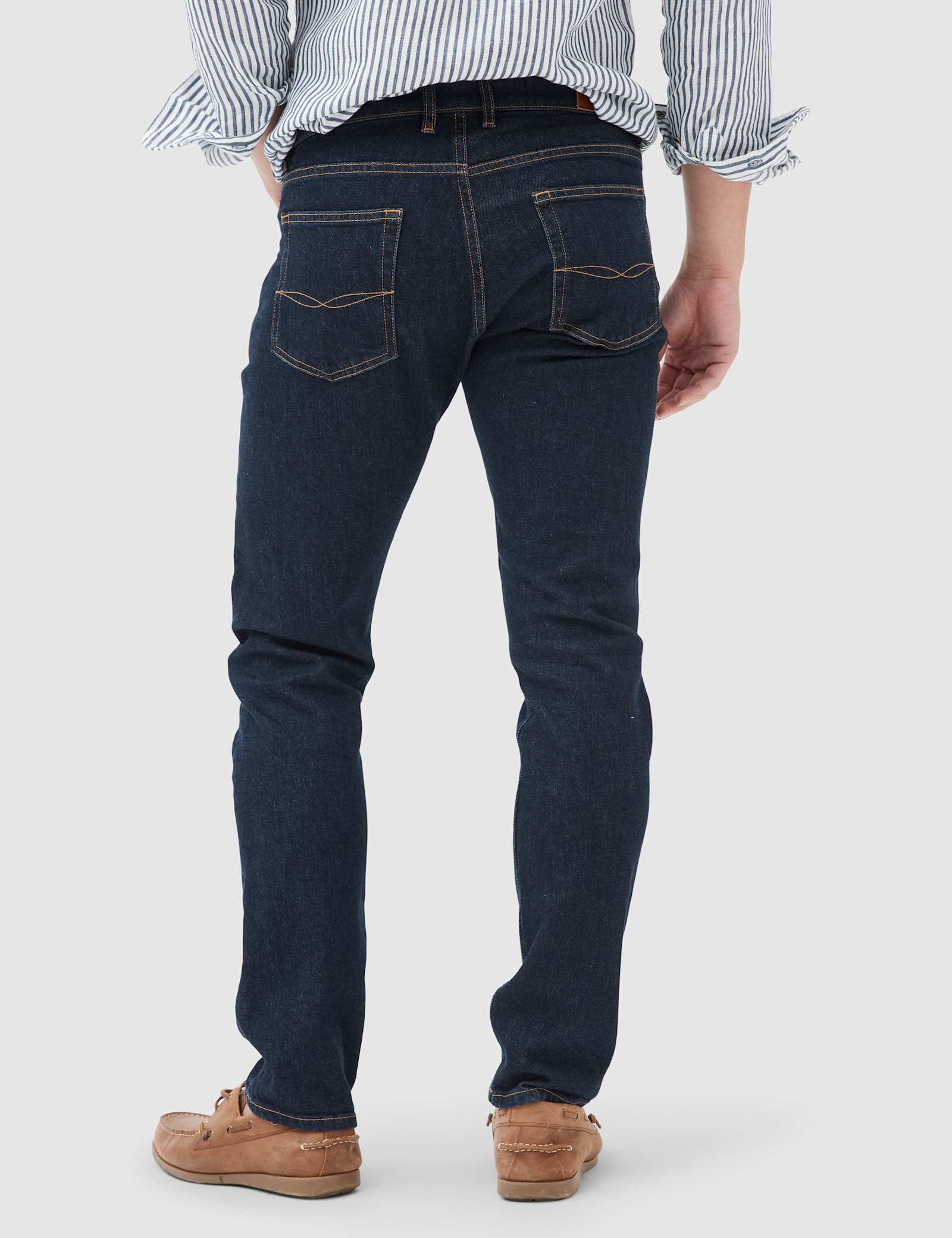 Italian Straight Fit Vintage Wash Jeans - image 3