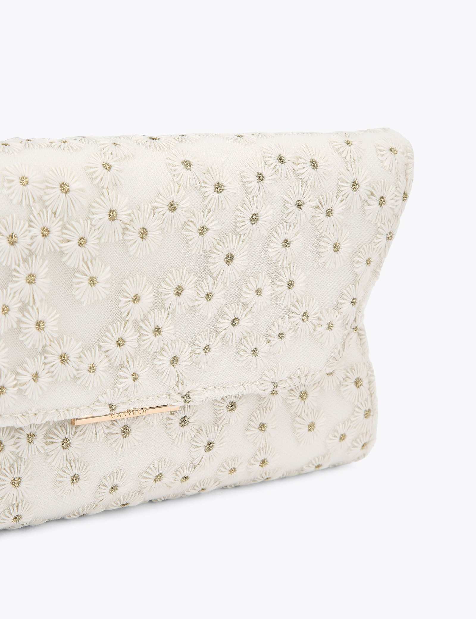 Floral Embroidered Chain Strap Clutch Bag - image 3