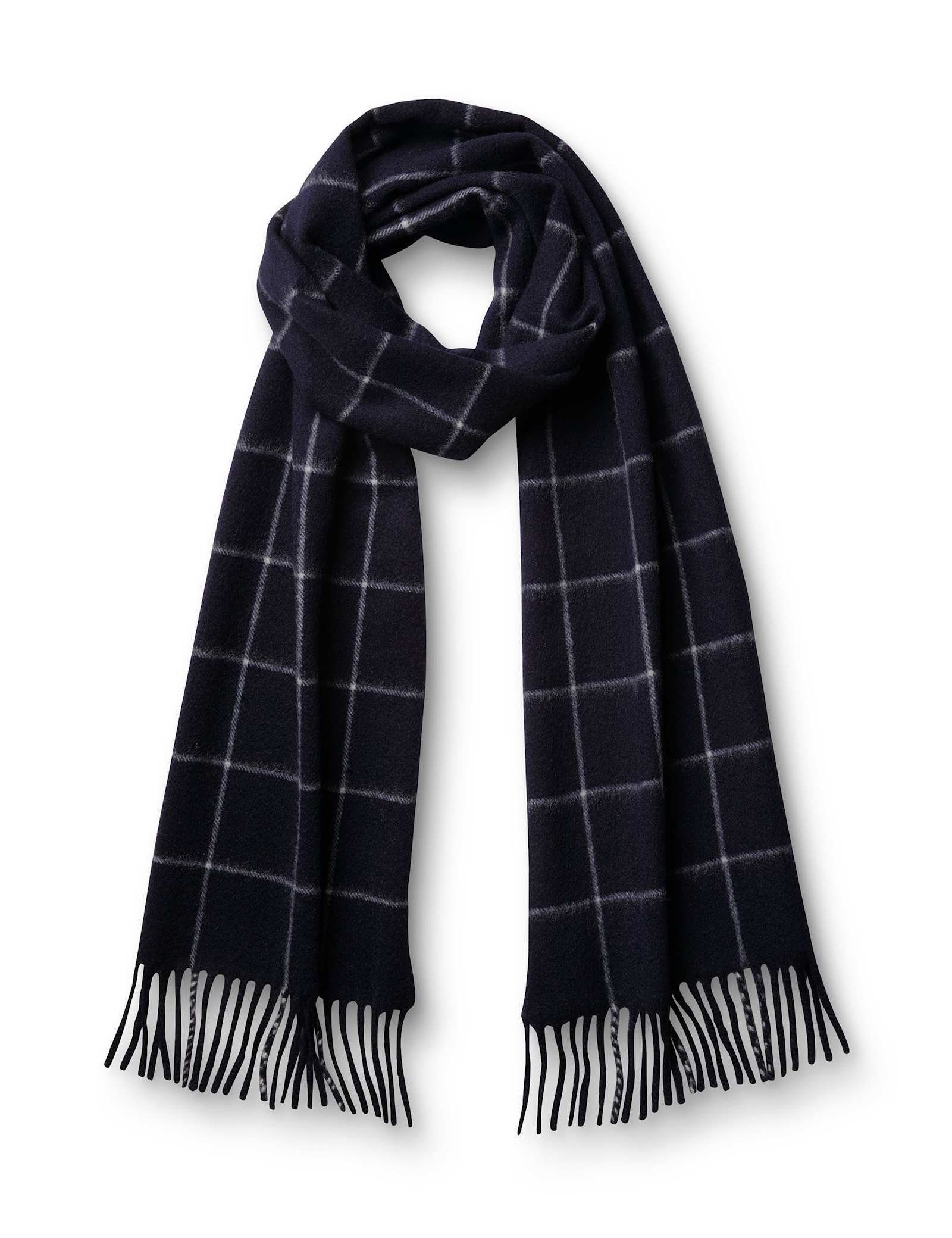 Pure Cashmere Windowpane Checked Scarf - image 1