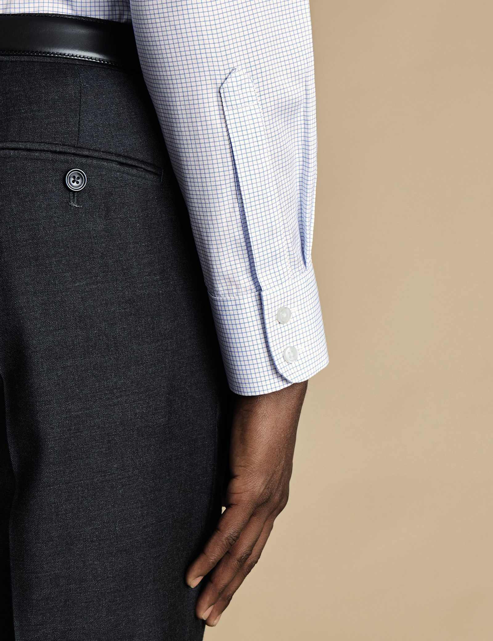Slim Fit Non Iron Pure Cotton Checked Shirt - image 3