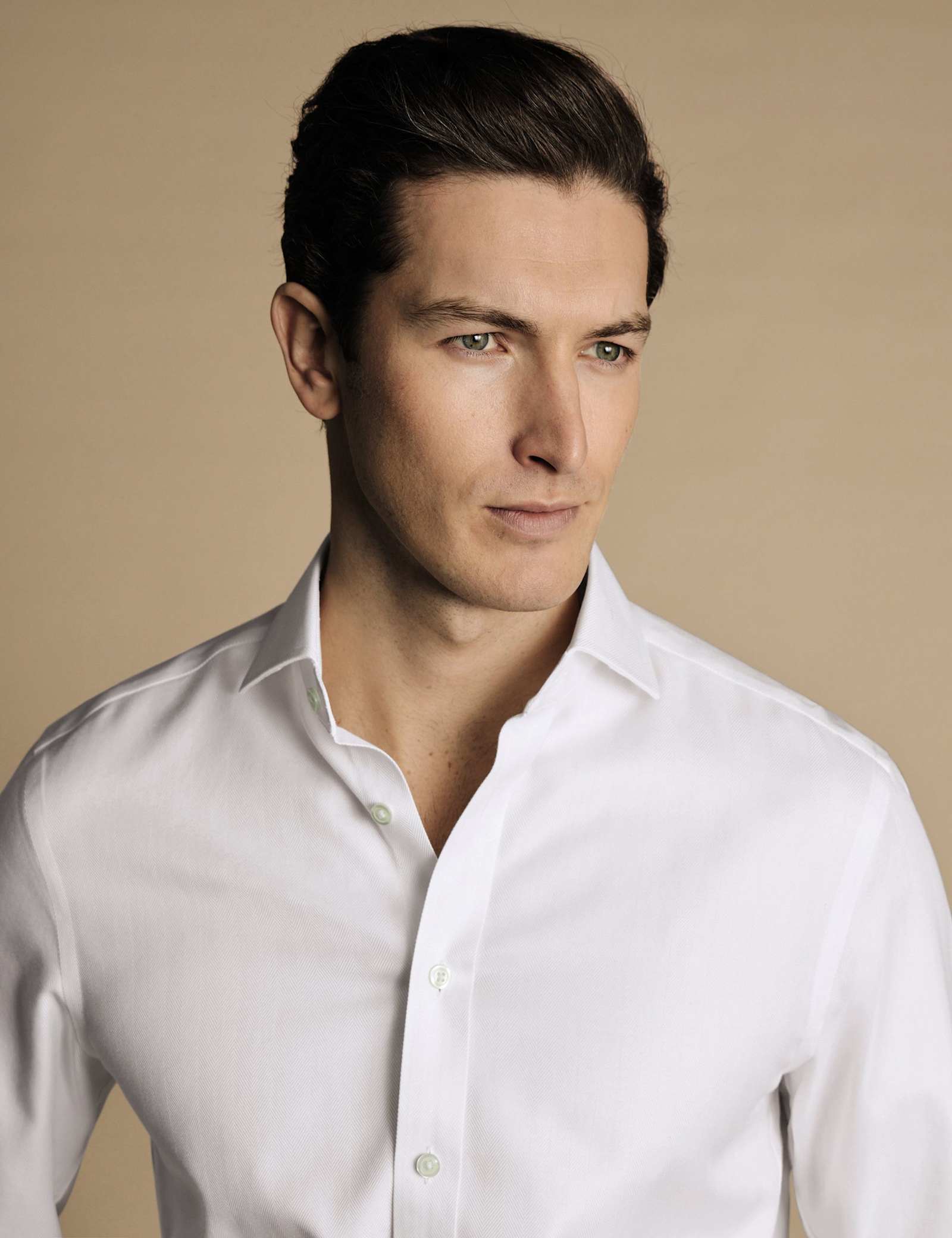 Slim Fit Non Iron Herringbone Shirt - image 4