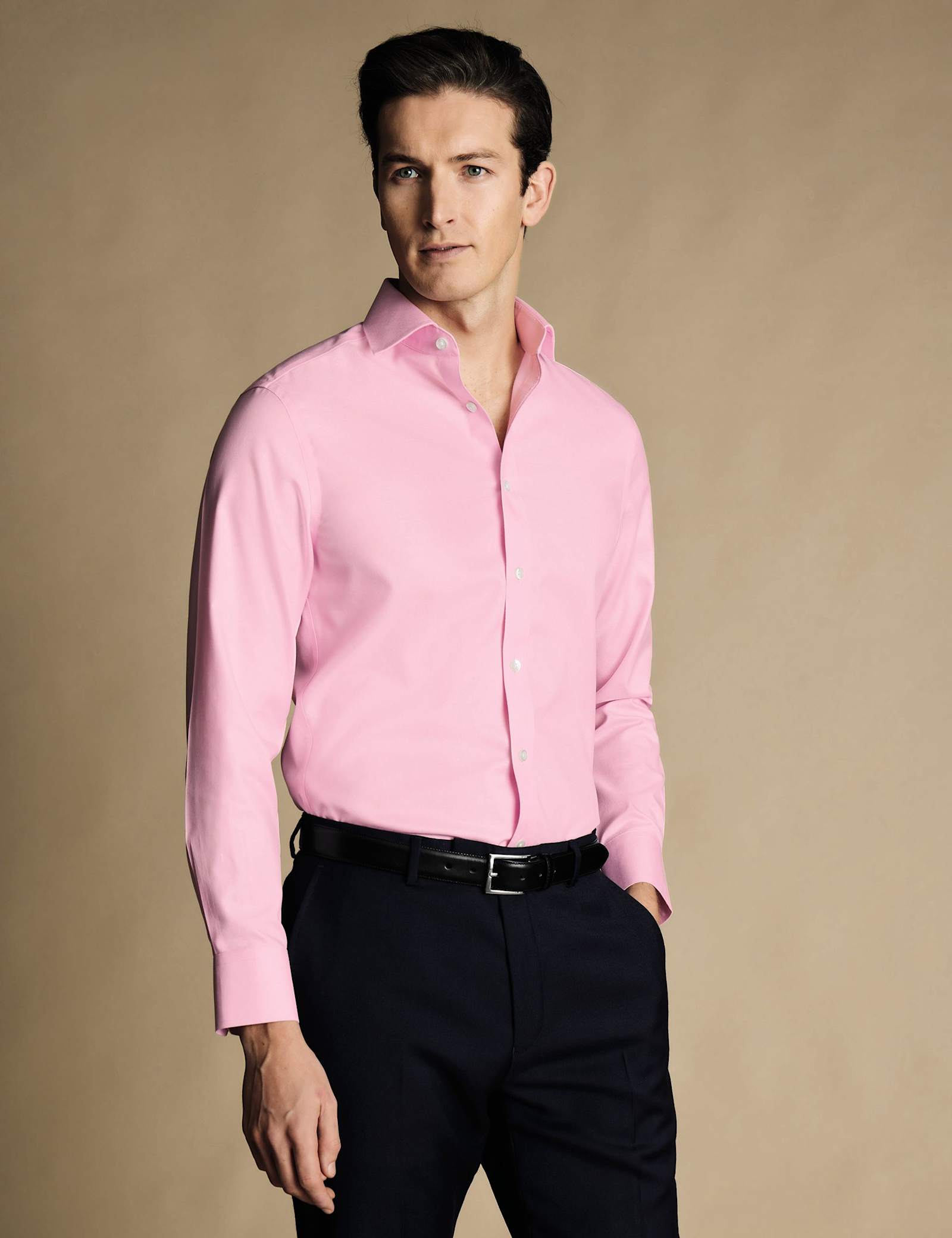 Slim Fit Non Iron Pure Cotton Twill Shirt - image 2