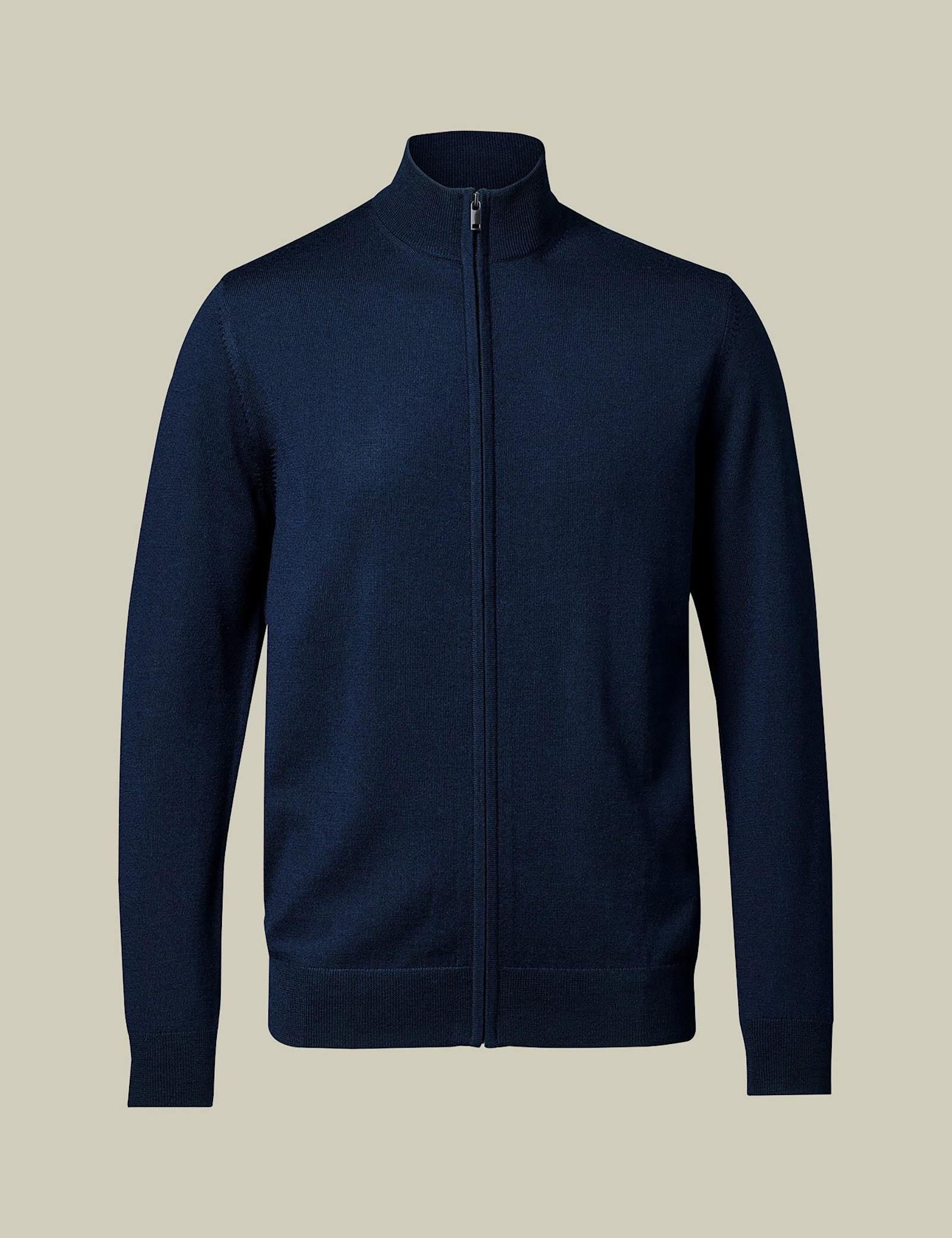 Pure Merino Wool Funnel Neck Cardigan - image 4