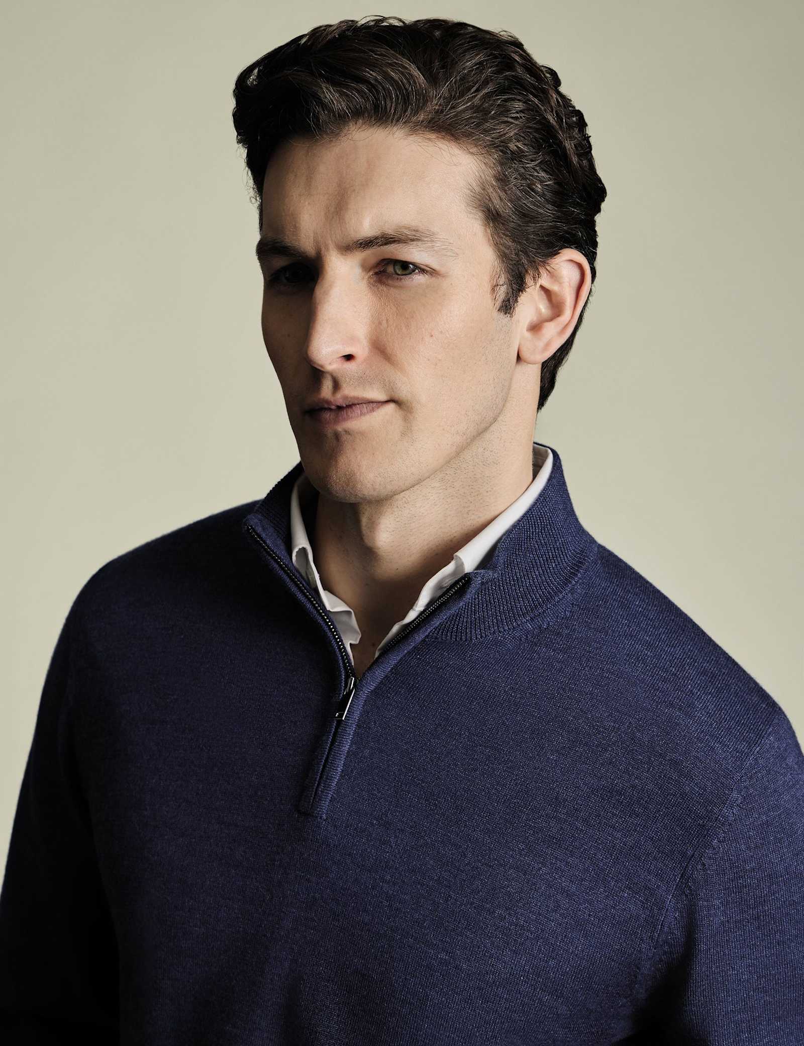 Pure Merino Wool Half Zip Jumper - image 5
