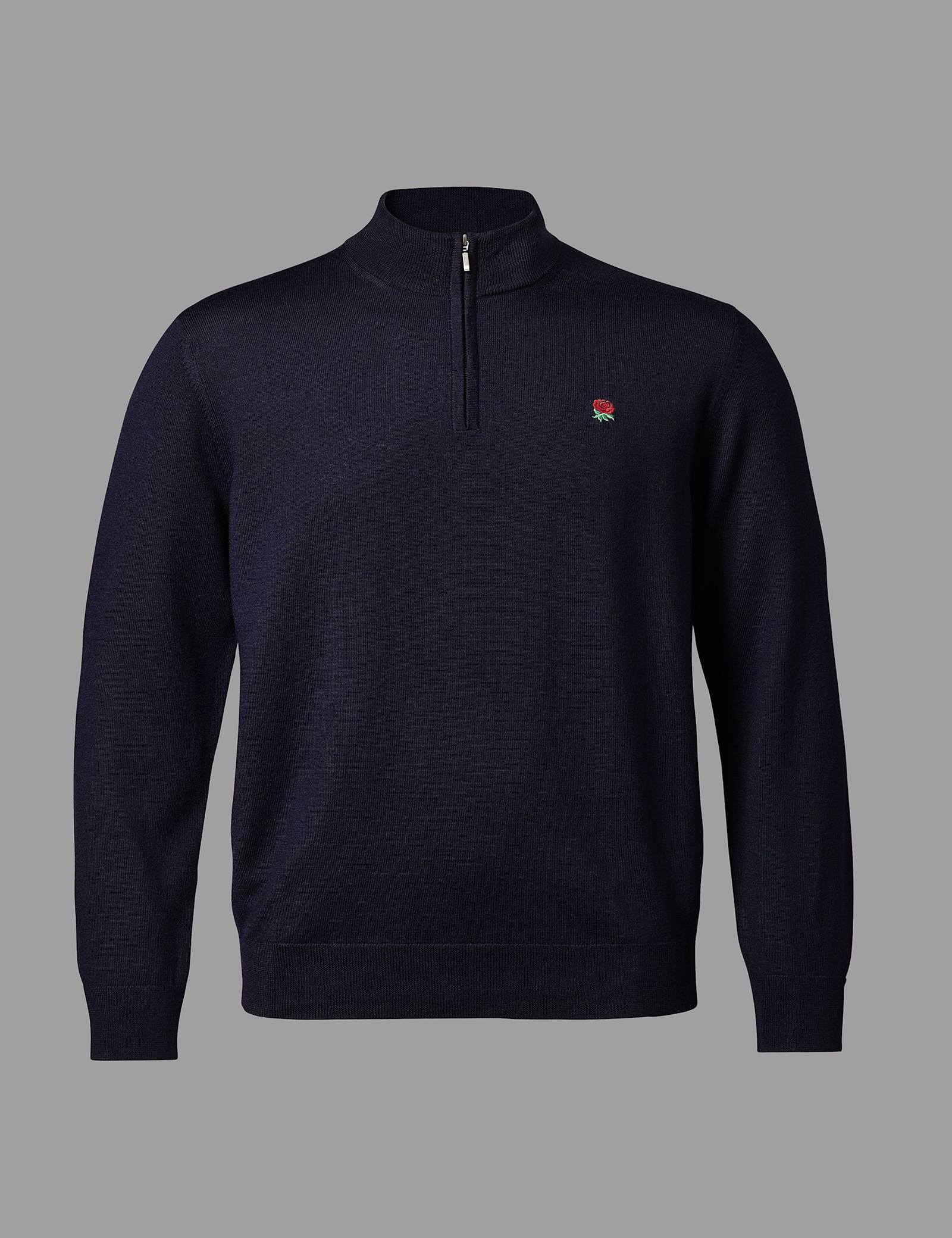 Pure Merino Wool Half Zip Jumper - image 4
