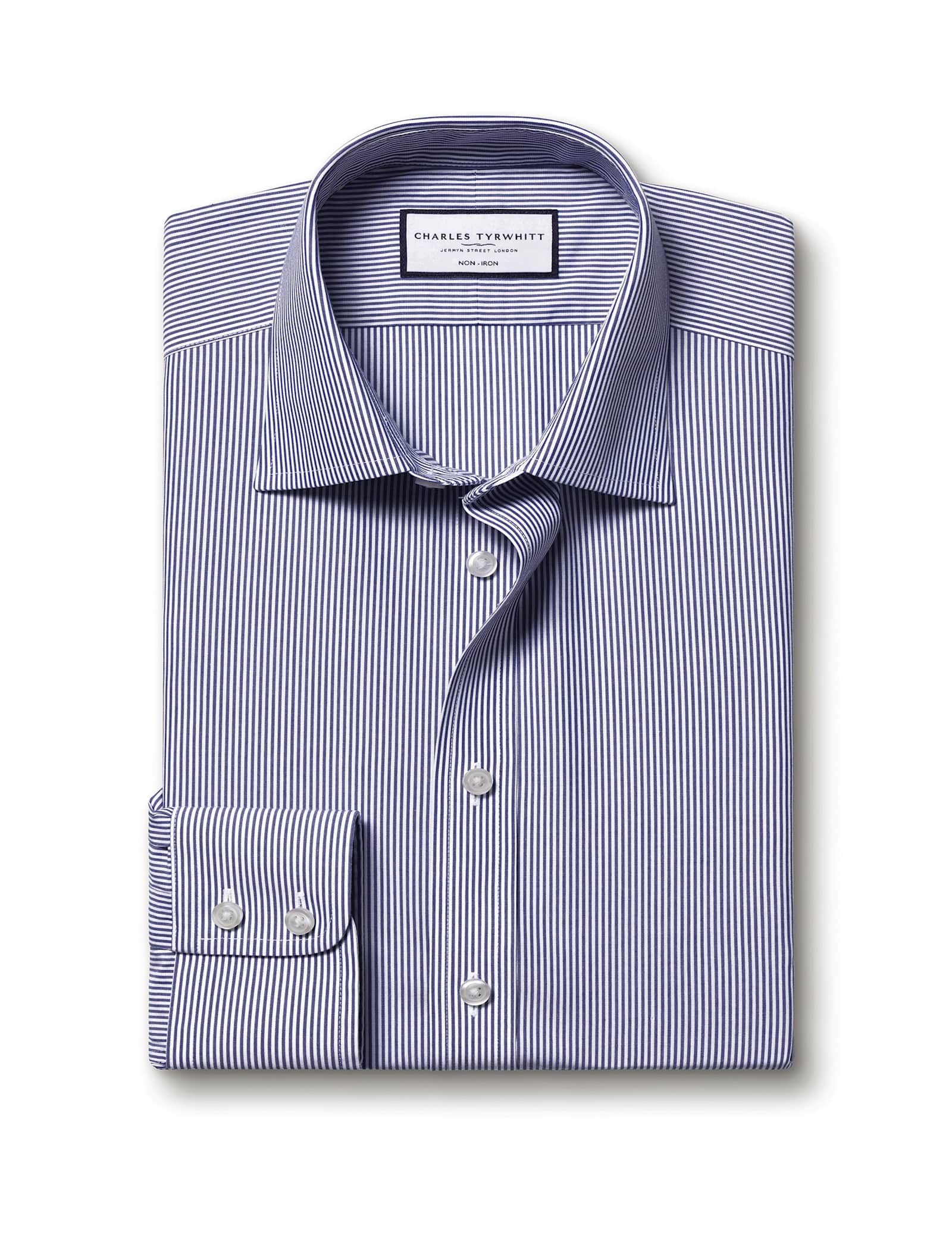 Slim Fit Non Iron Pure Cotton Striped Shirt - image 4