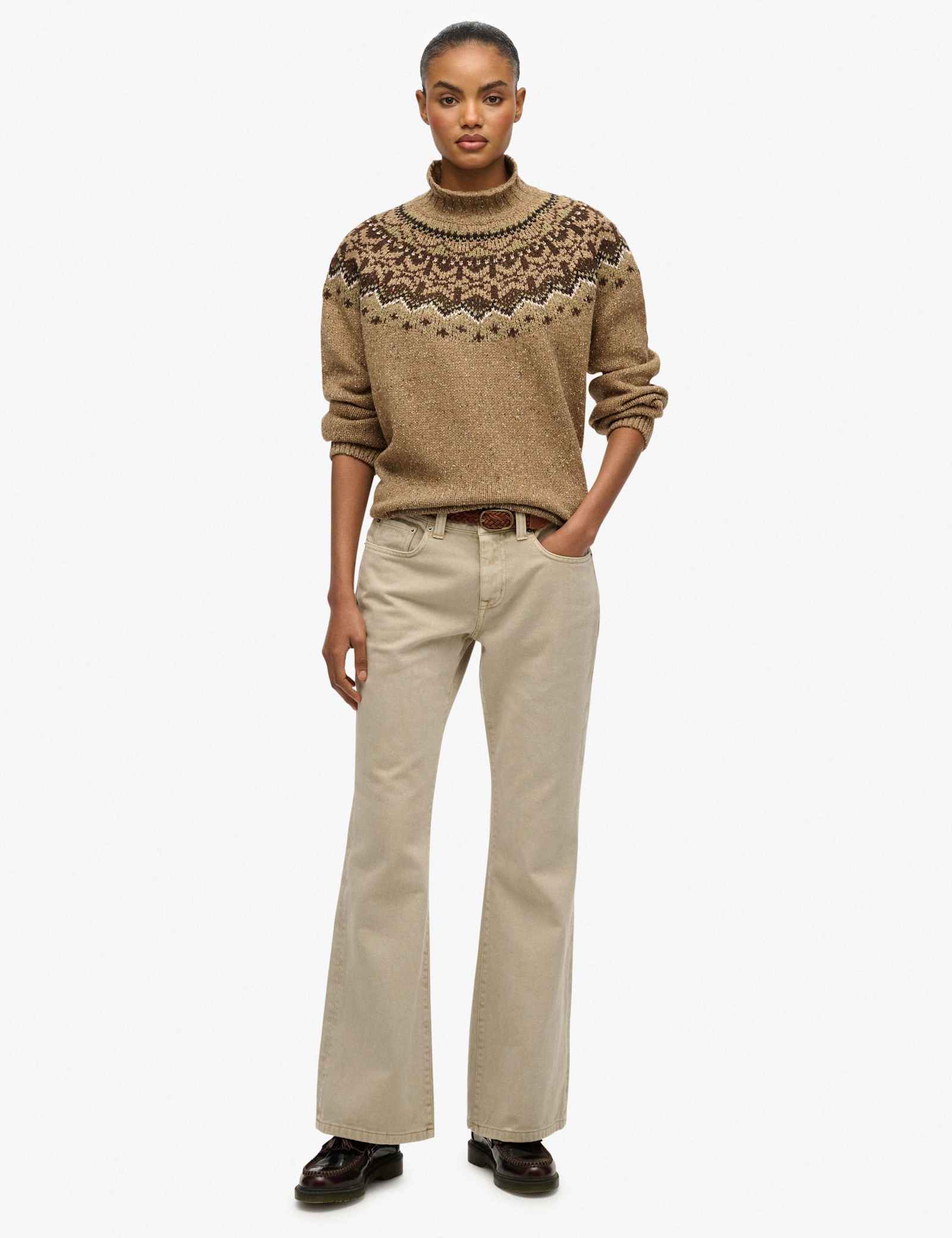 Fair Isle Yoke High Neck Oversized Jumper - image 3