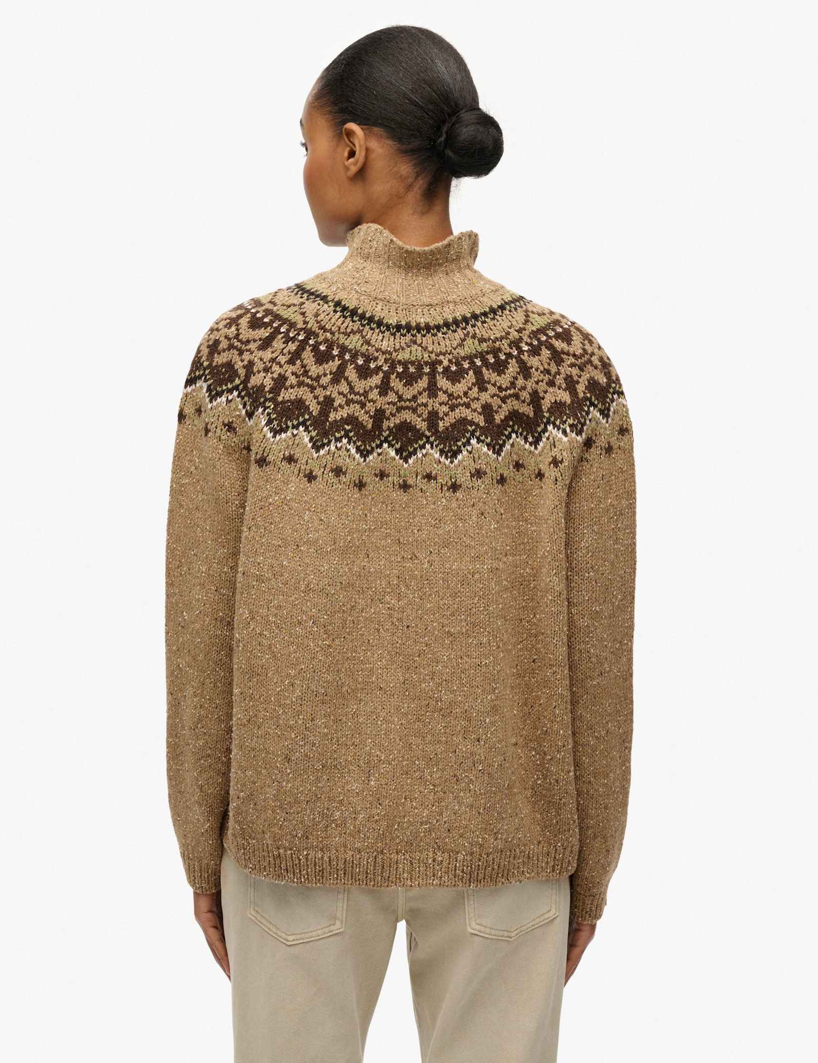 Fair Isle Yoke High Neck Oversized Jumper - image 4