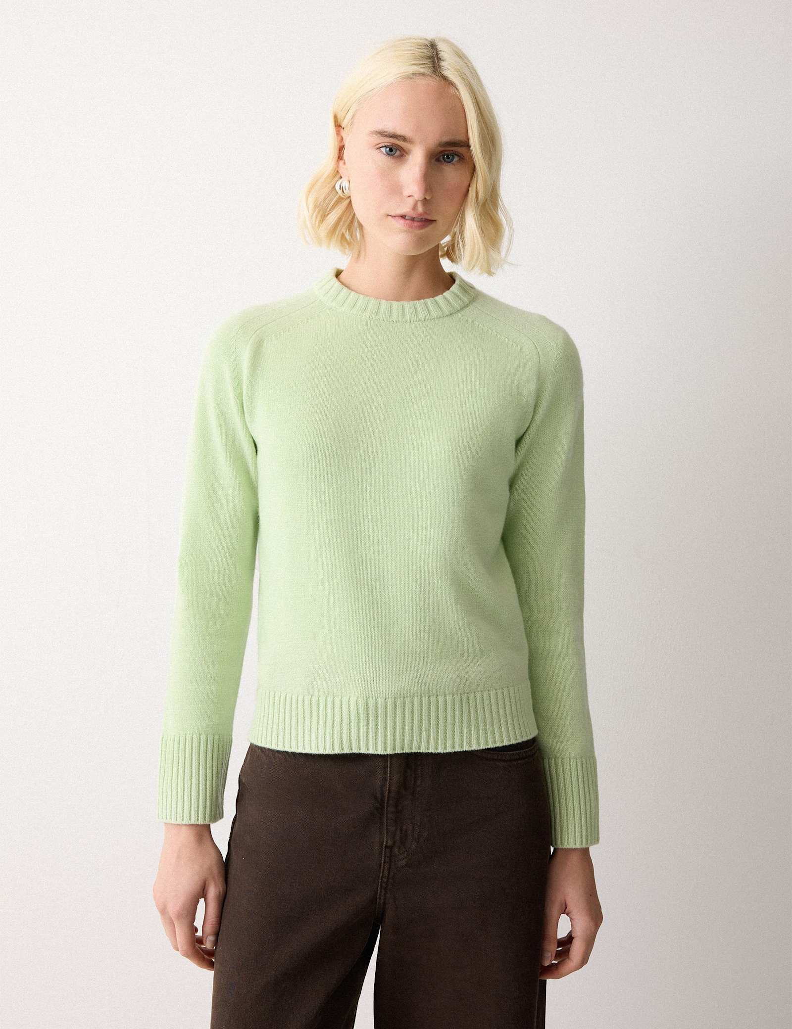 Wool Rich Saddle Crew Neck Jumper - image 5