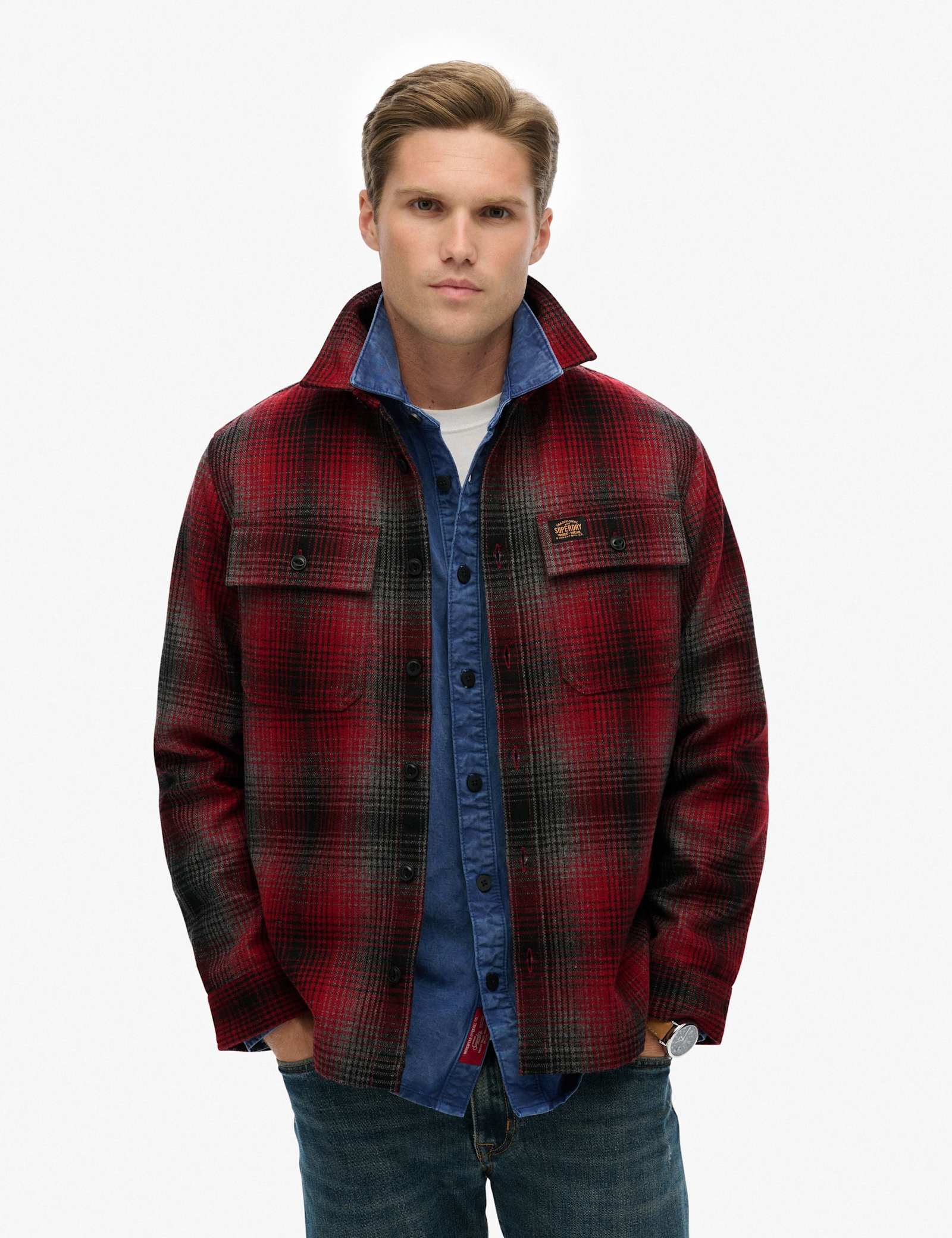 Wool Blend Checked Overshirt - image 2