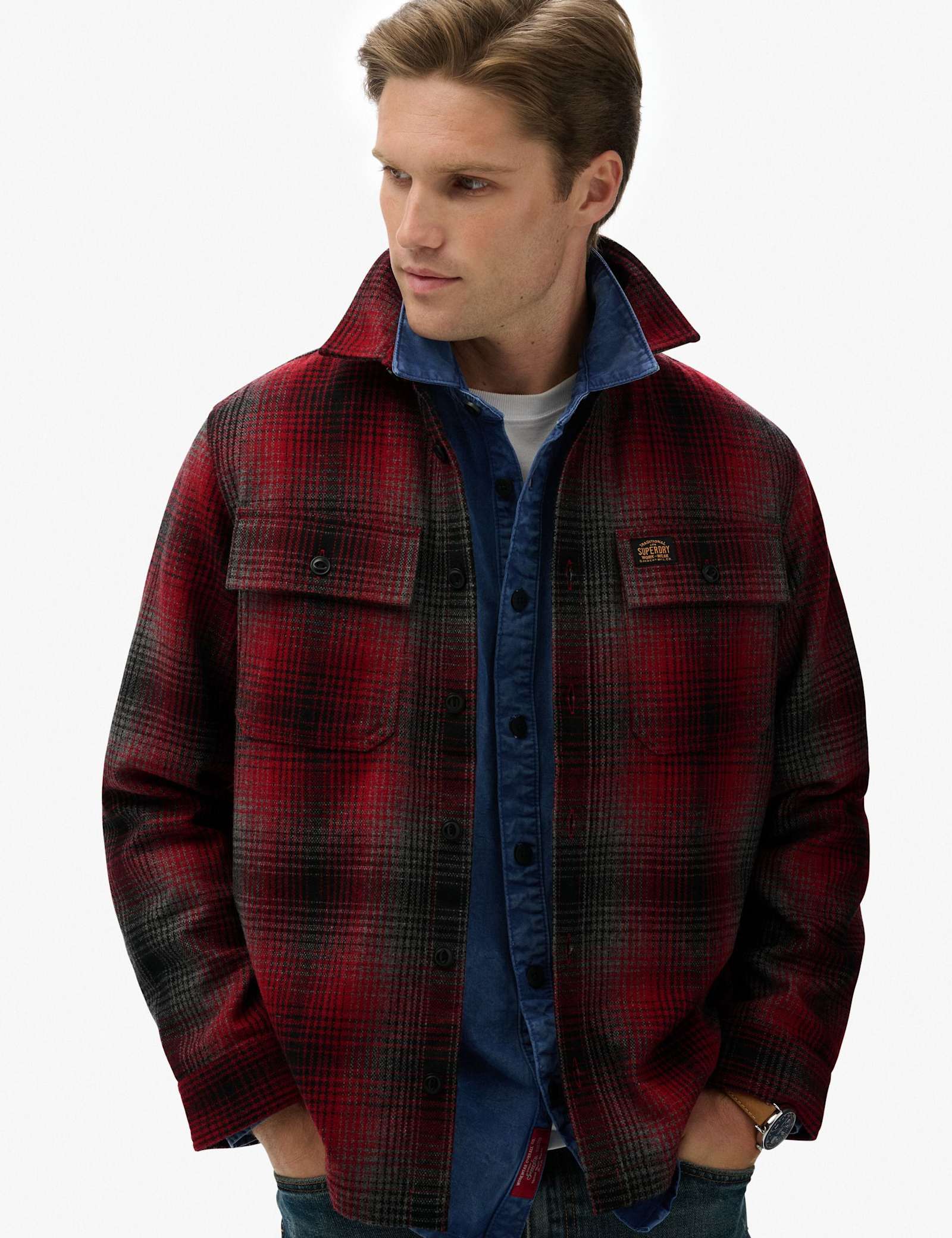Wool Blend Checked Overshirt - image 5