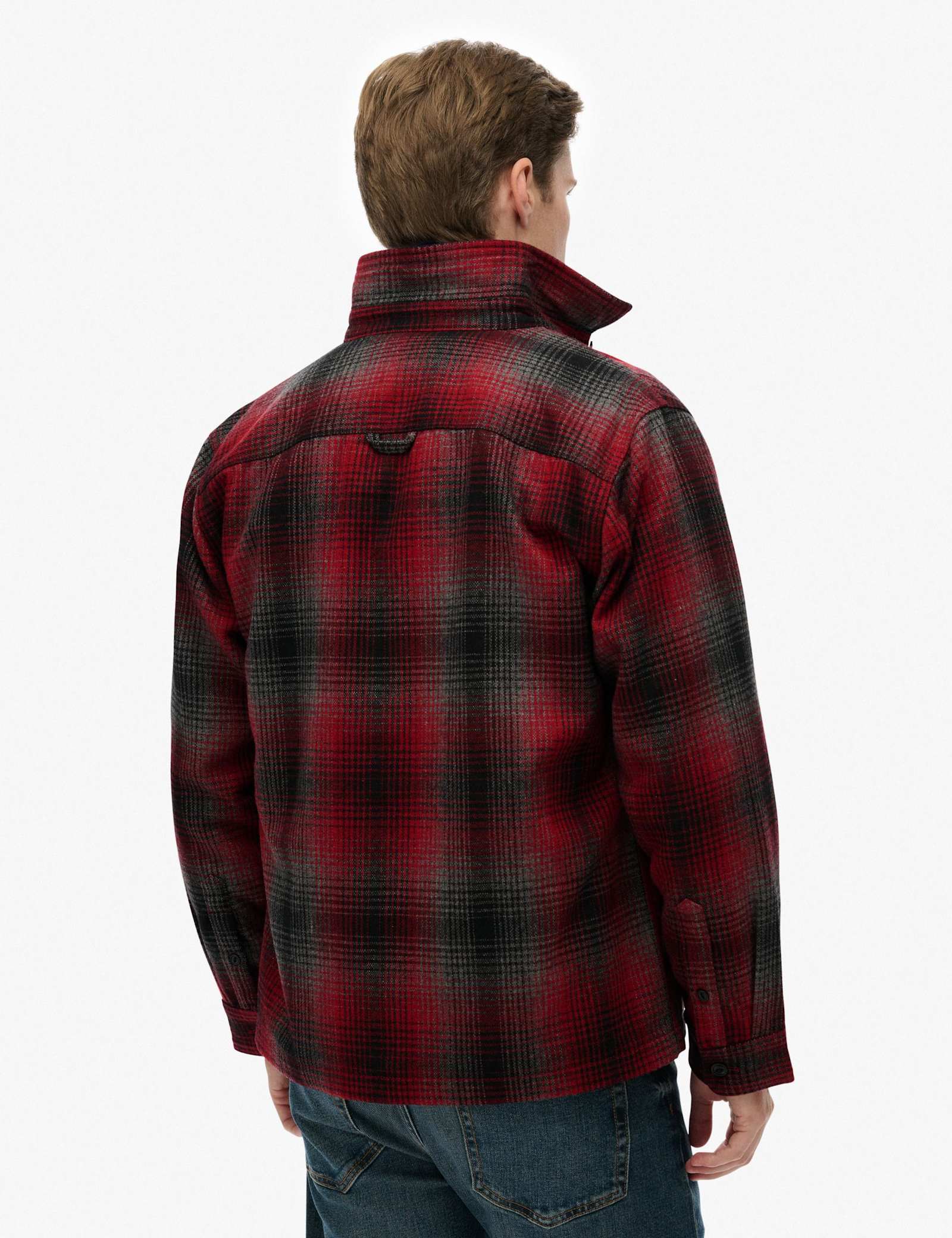 Wool Blend Checked Overshirt - image 4