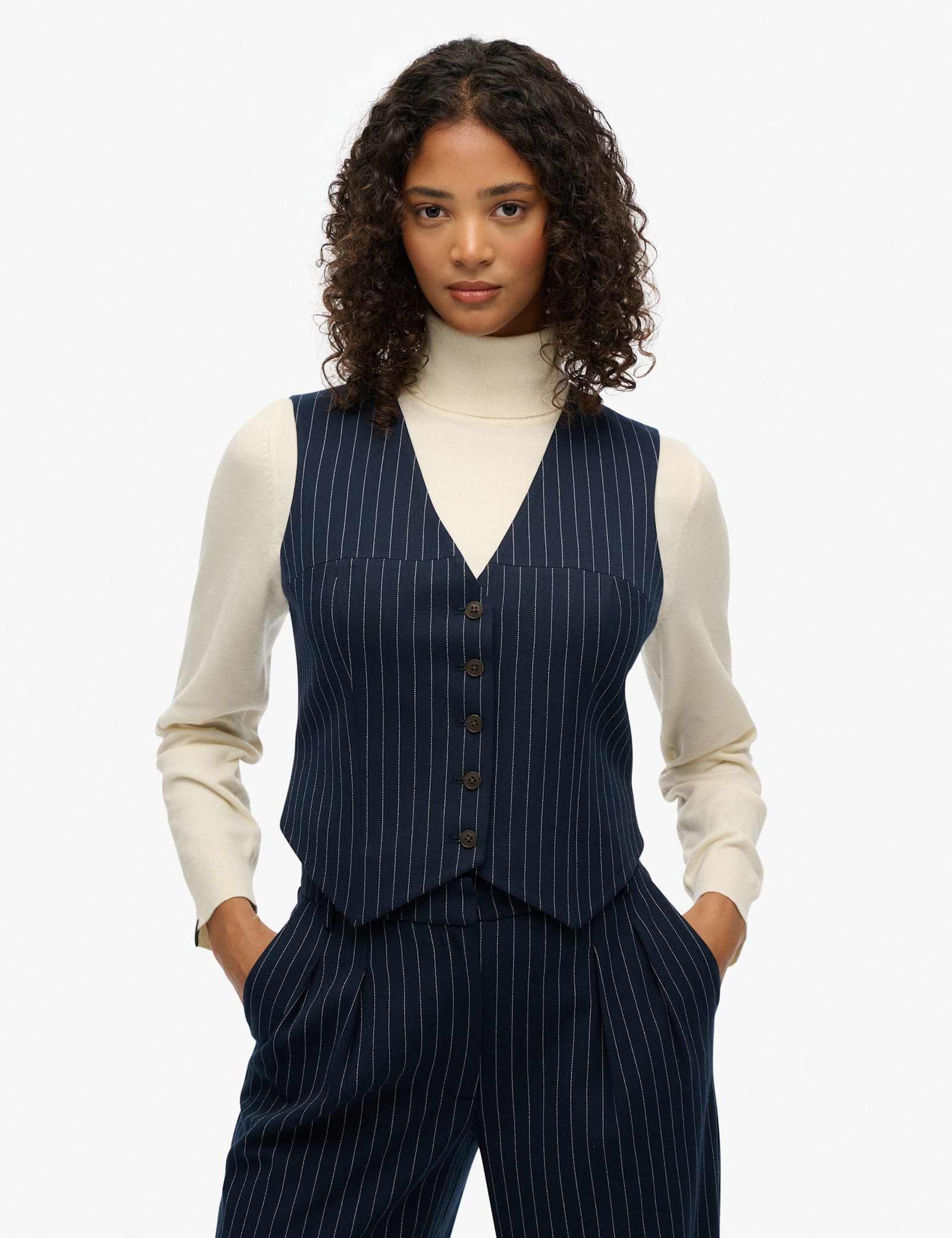 Slim Pinstripe Waistcoat - image 4
