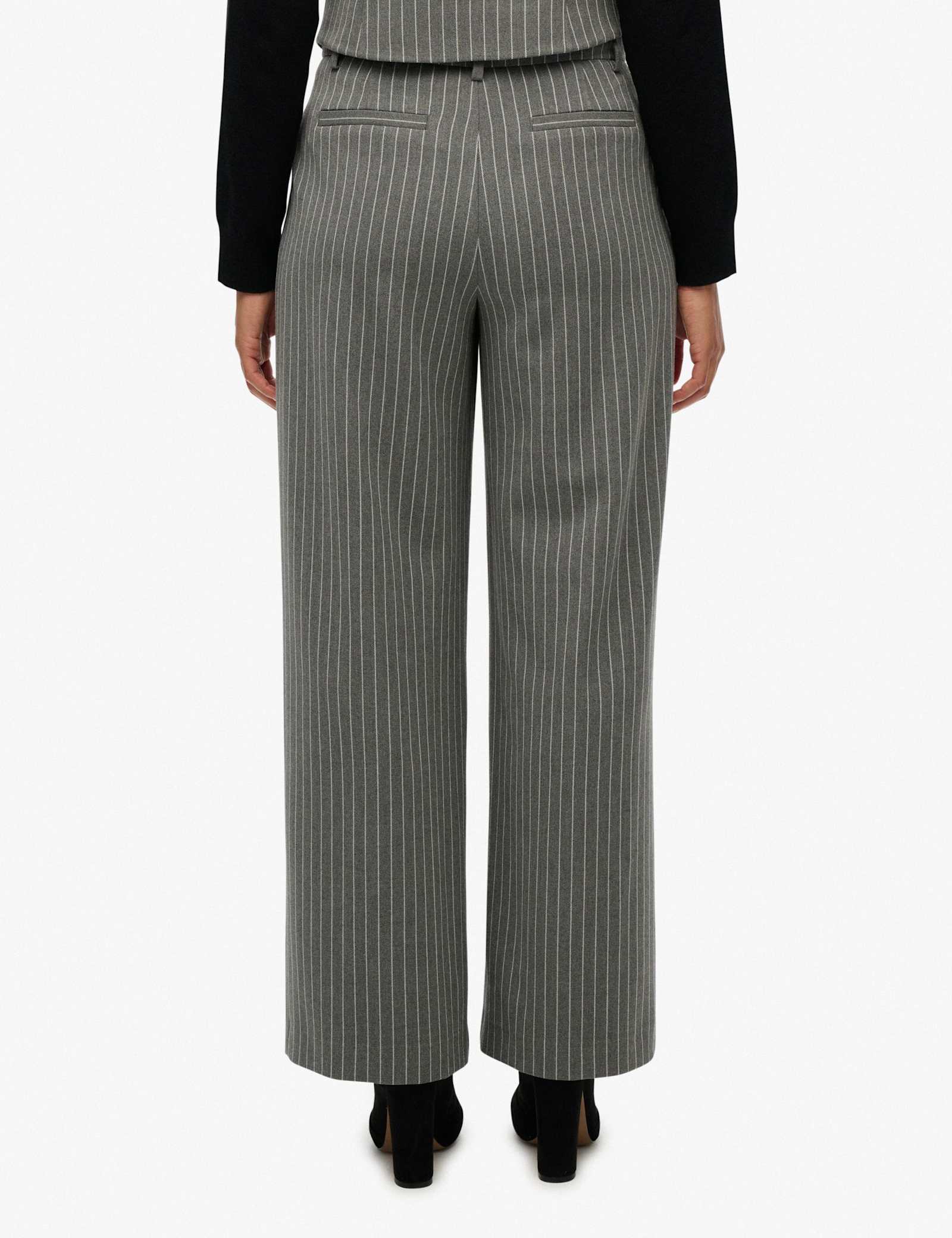 Pinstripe Elasticated Waist Wide Leg Trousers - image 5